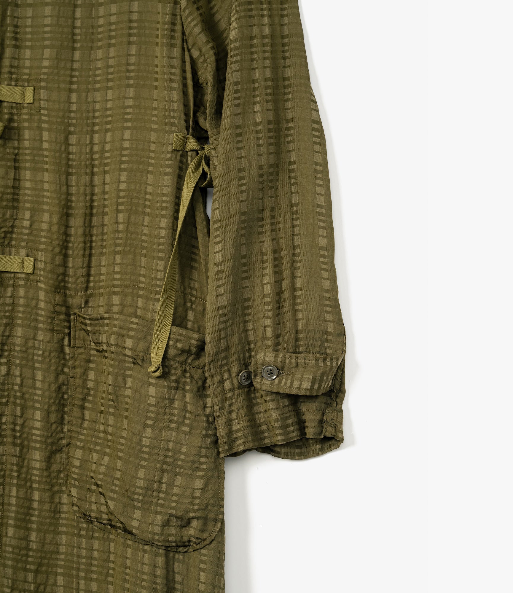 Duffle Dress – Olive Check Rayon Cotton - Image 5