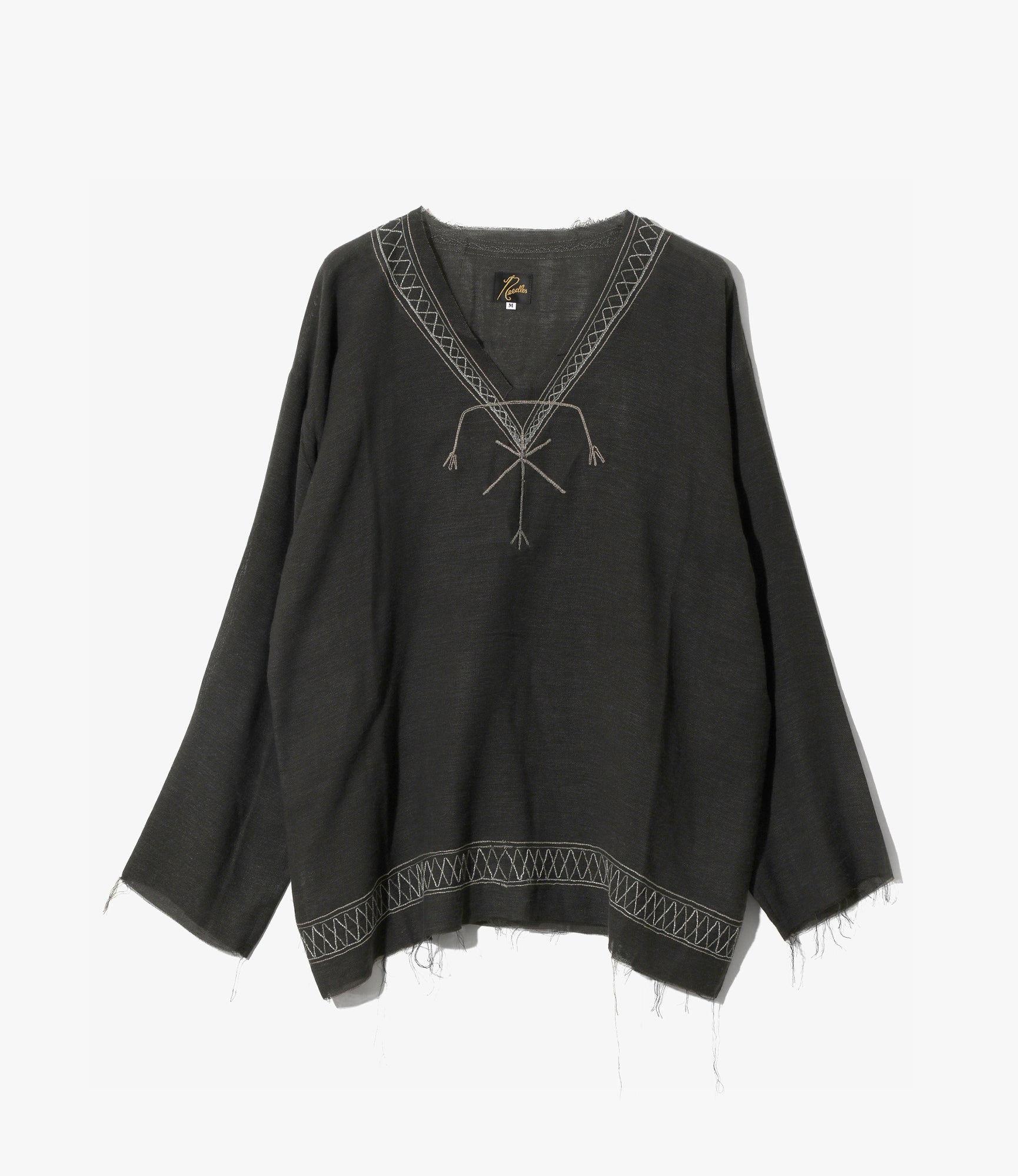 Embroidered Tunic – Charcoal Gauze