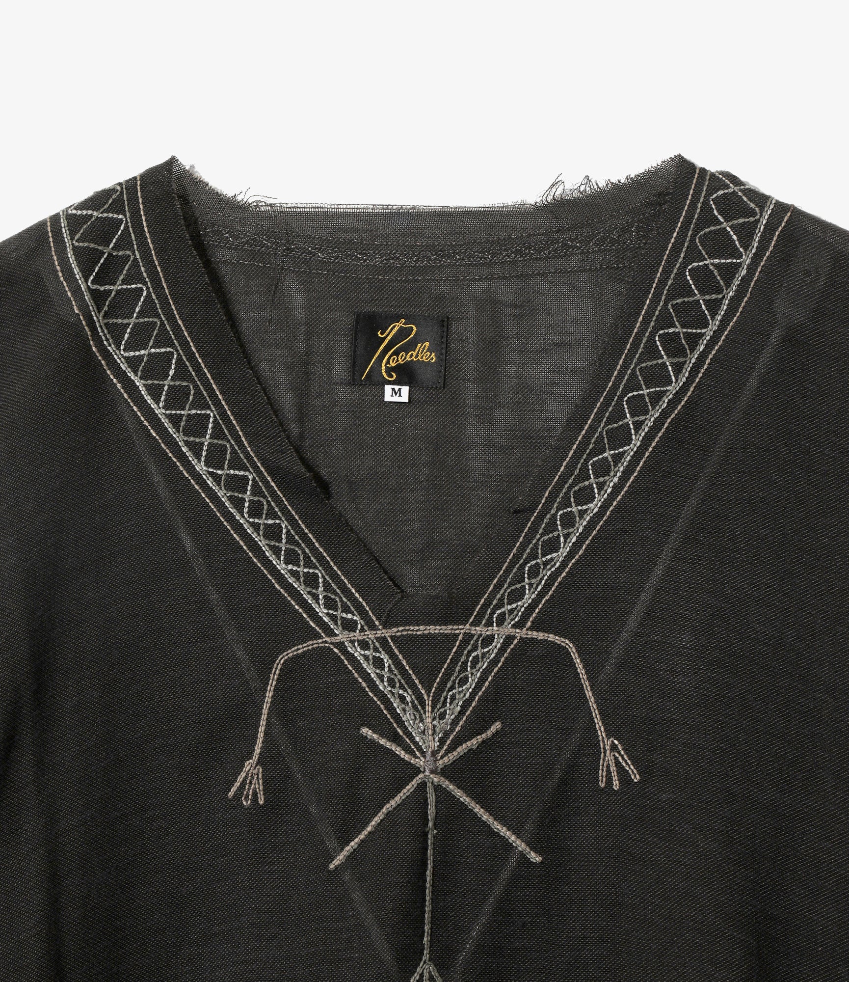 Embroidered Tunic – Charcoal Gauze - Image 2