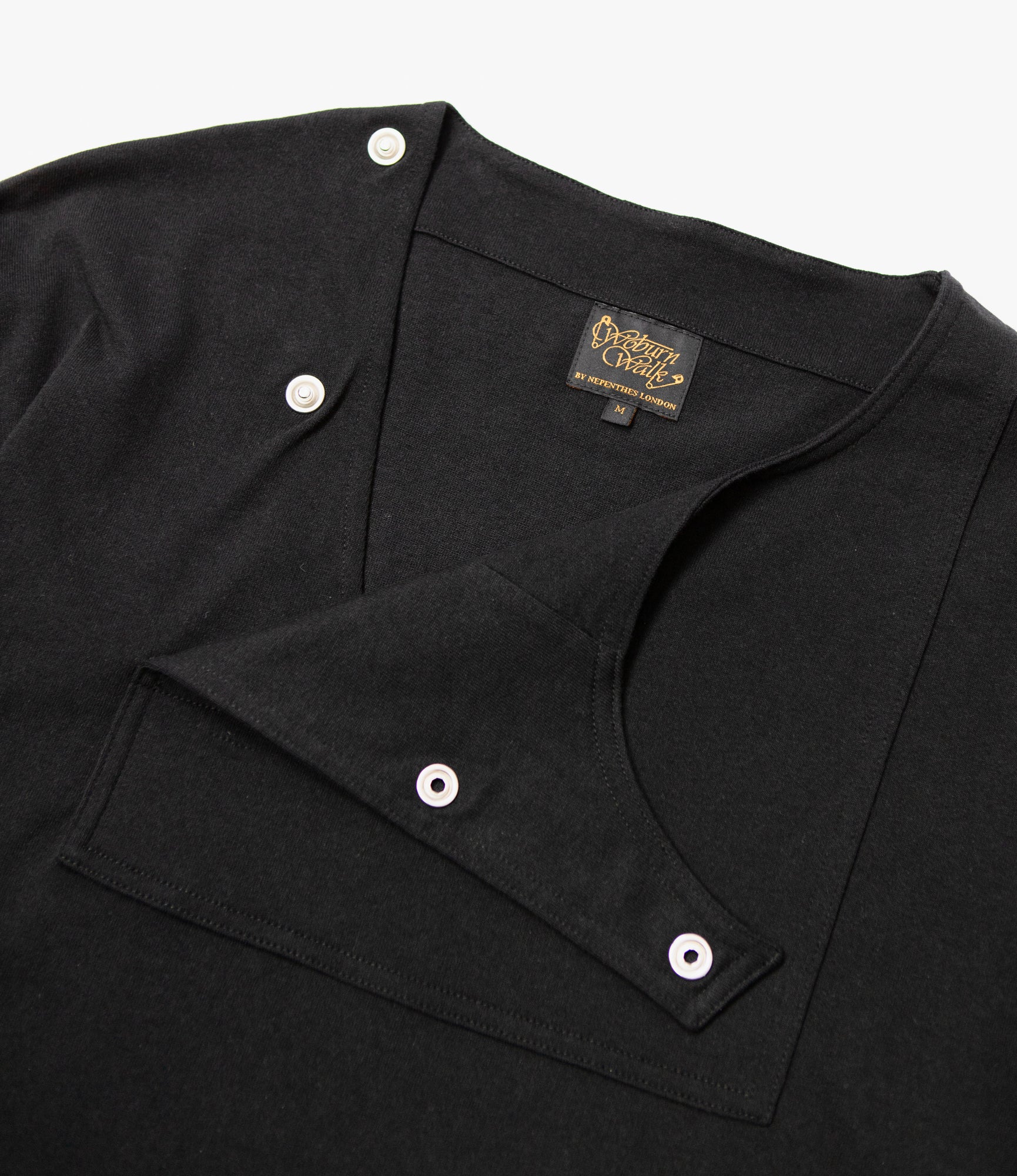 Fisherman Bib Neck Shirt – Black - Image 3