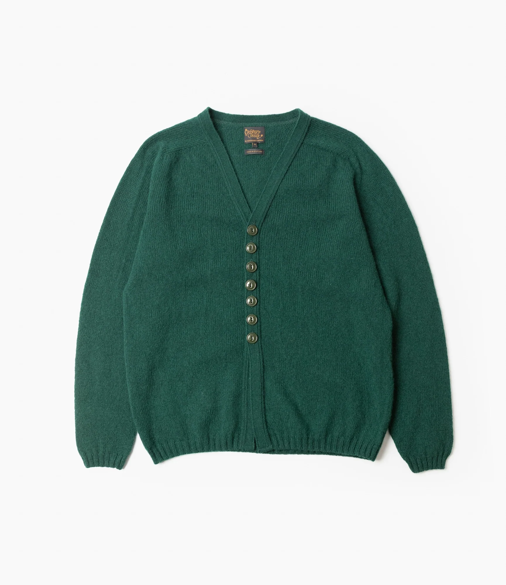 Fisherman Cardigan – Green Shetland Wool