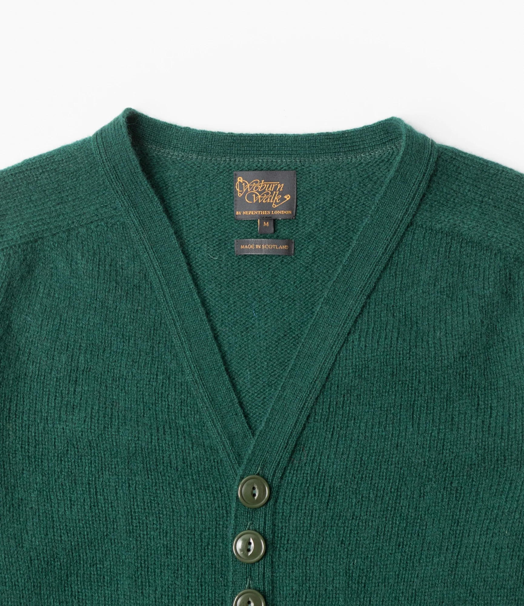 Fisherman Cardigan – Green Shetland Wool - Image 2