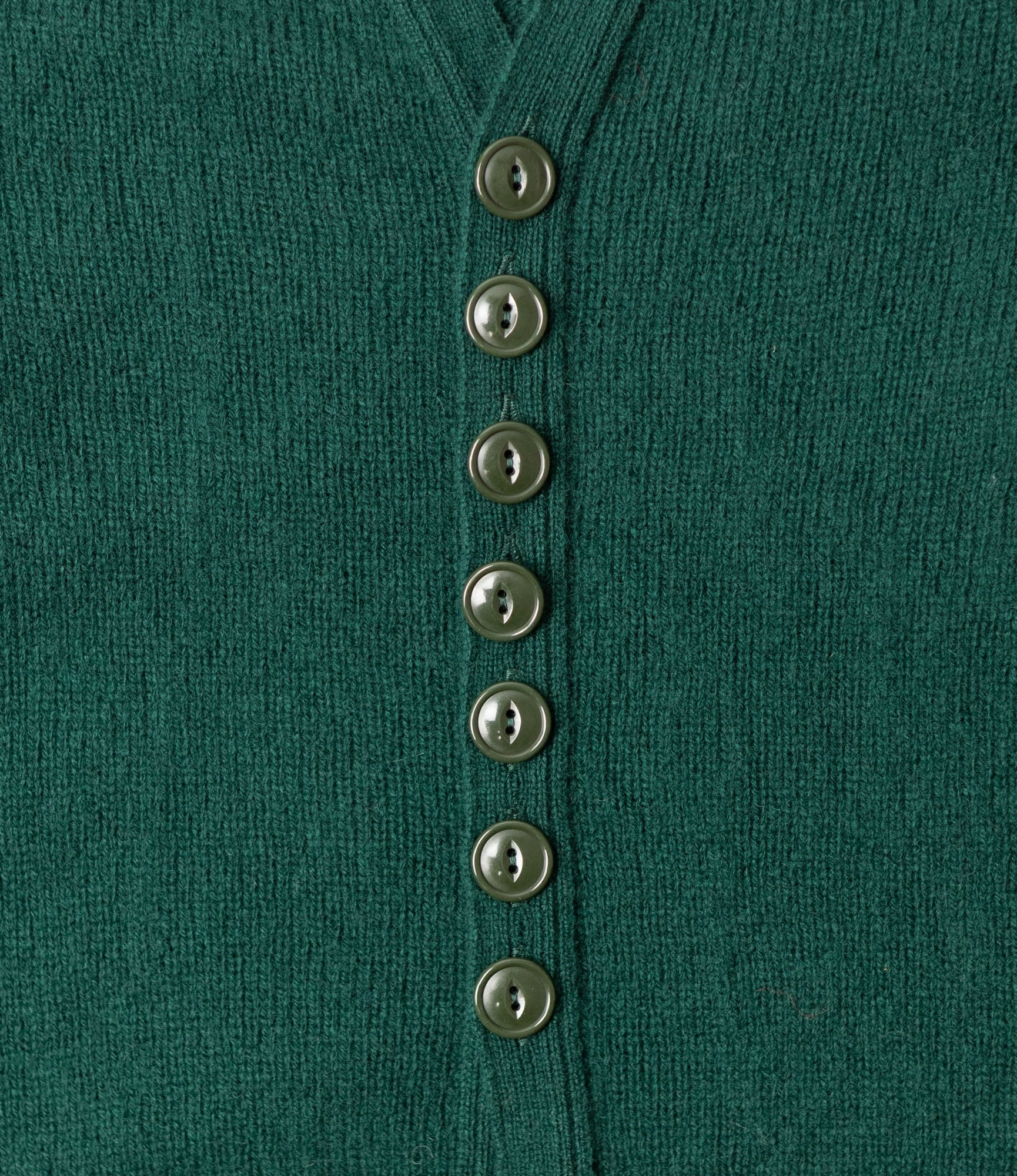 Fisherman Cardigan – Green Shetland Wool - Image 3
