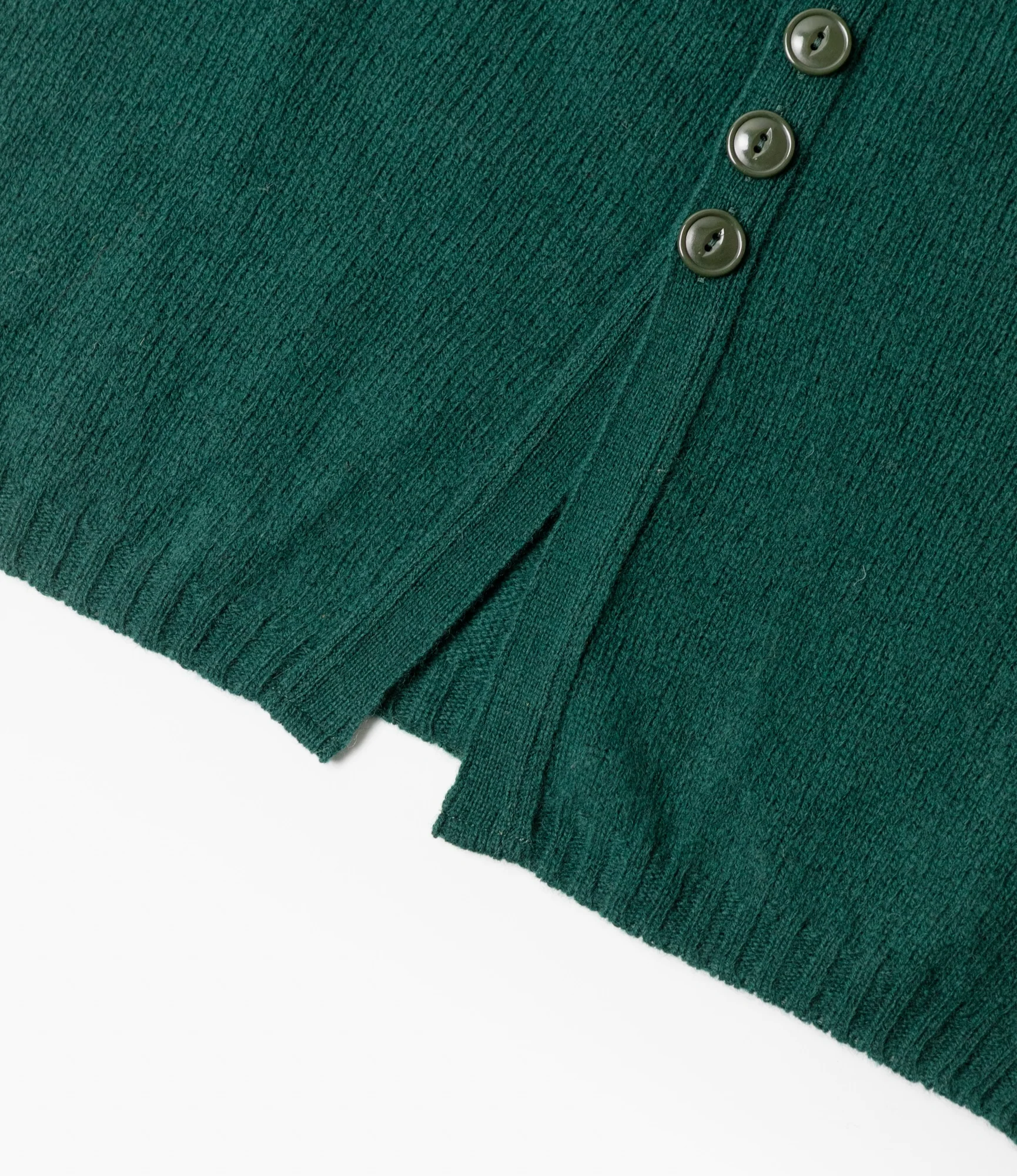Fisherman Cardigan – Green Shetland Wool - Image 4