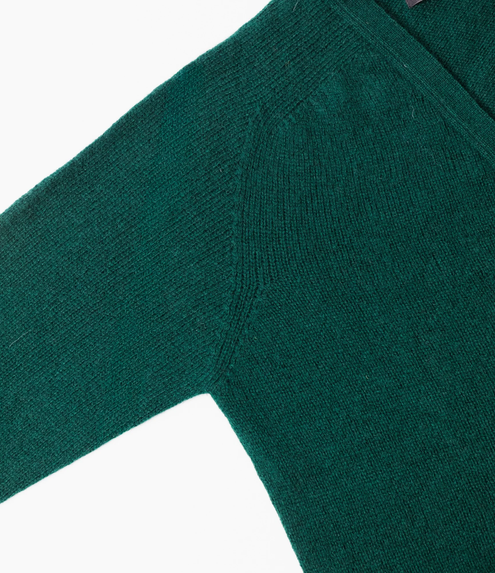 Fisherman Cardigan – Green Shetland Wool - Image 5