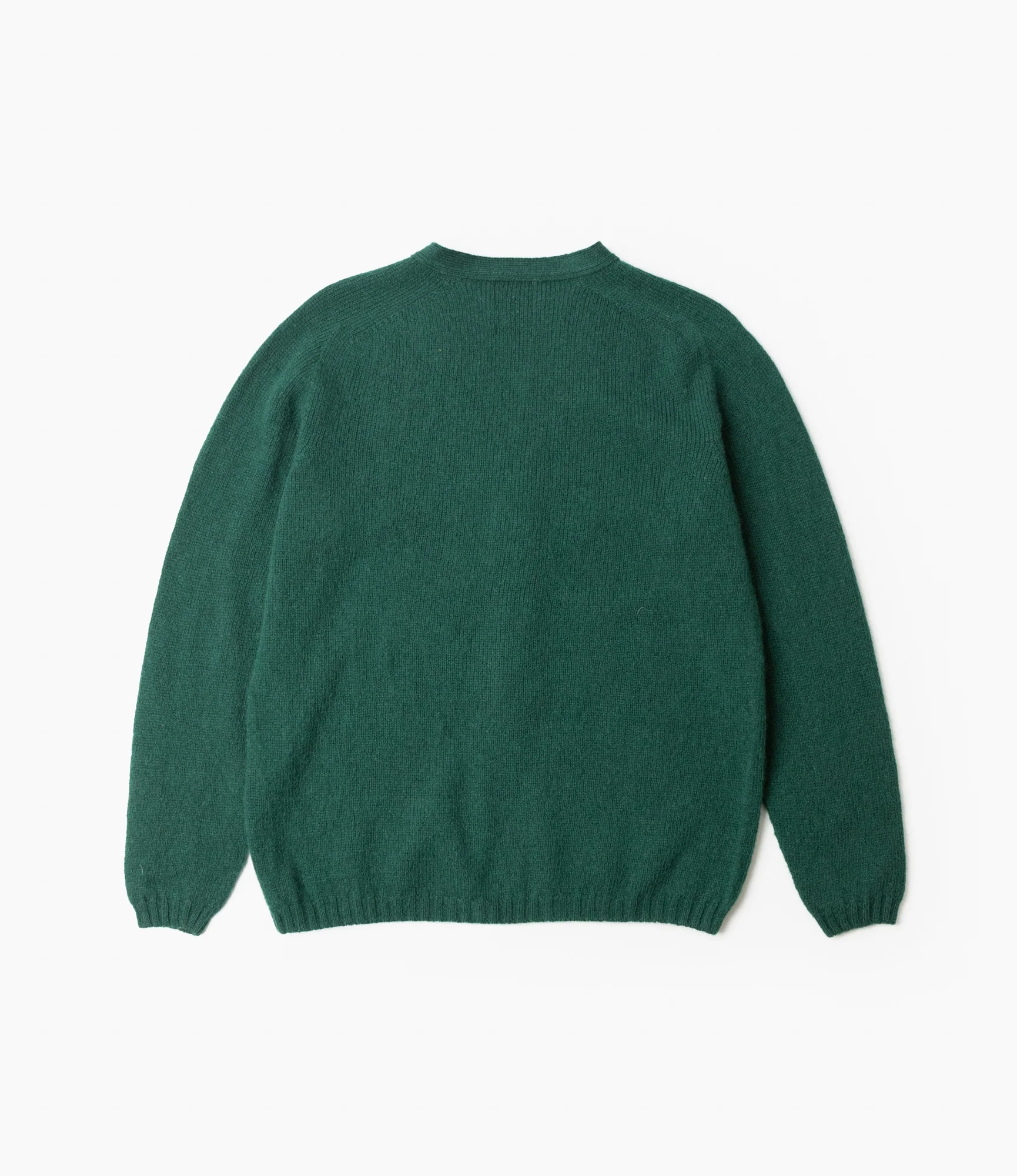 Fisherman Cardigan – Green Shetland Wool - Image 6