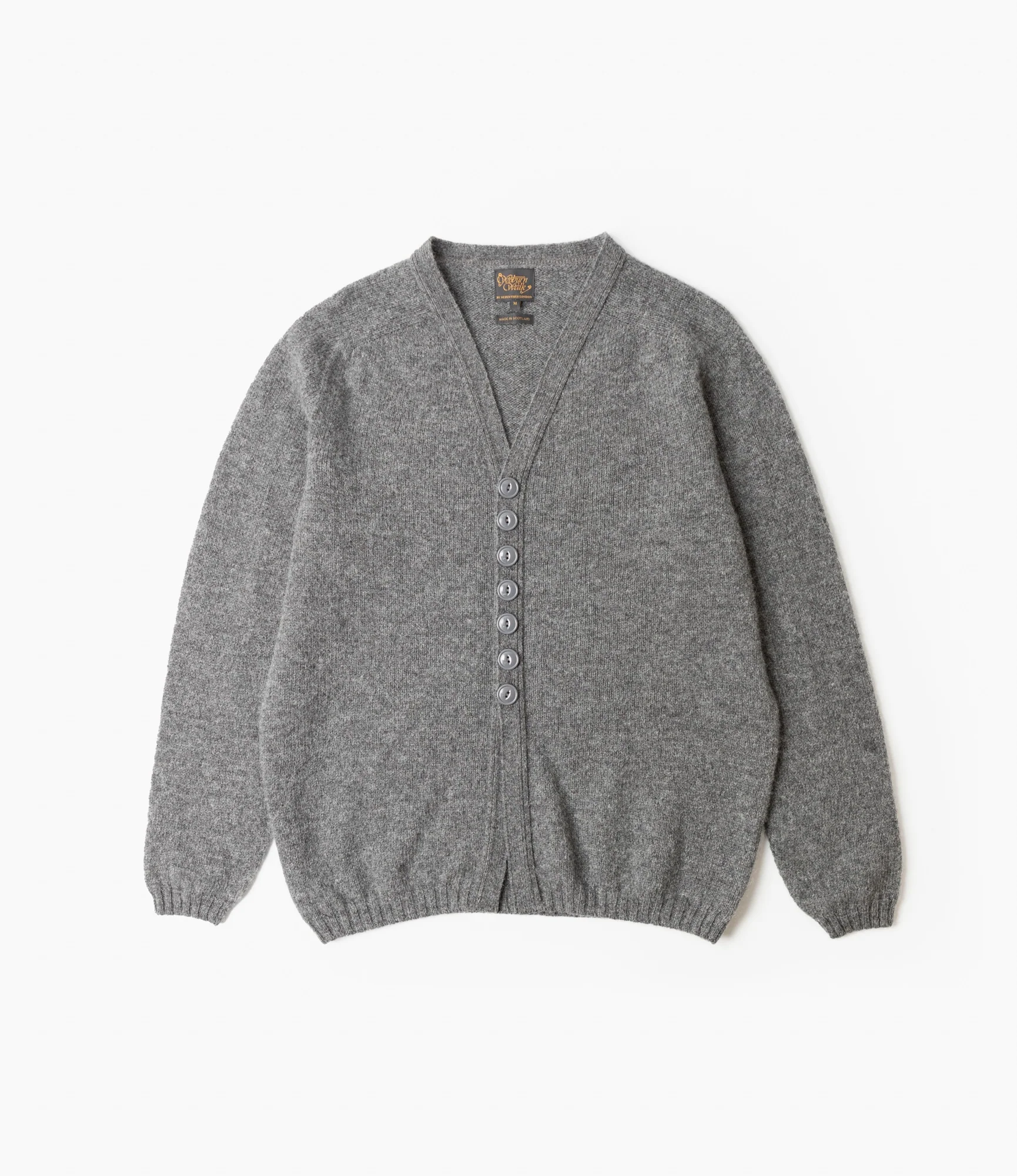 Fisherman Cardigan – Grey Shetland Wool