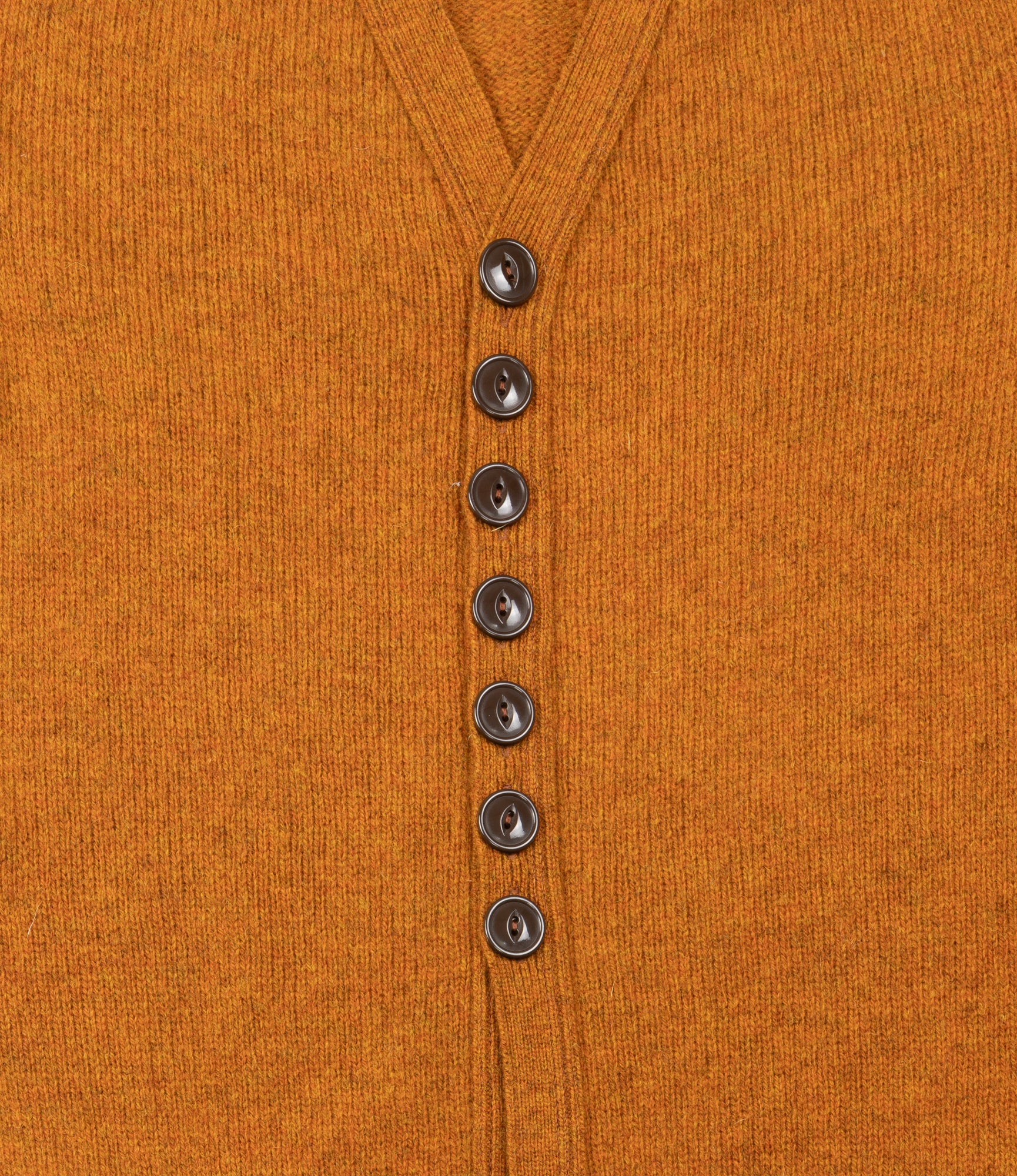 Fisherman Cardigan – Orange Shetland Wool - Image 3