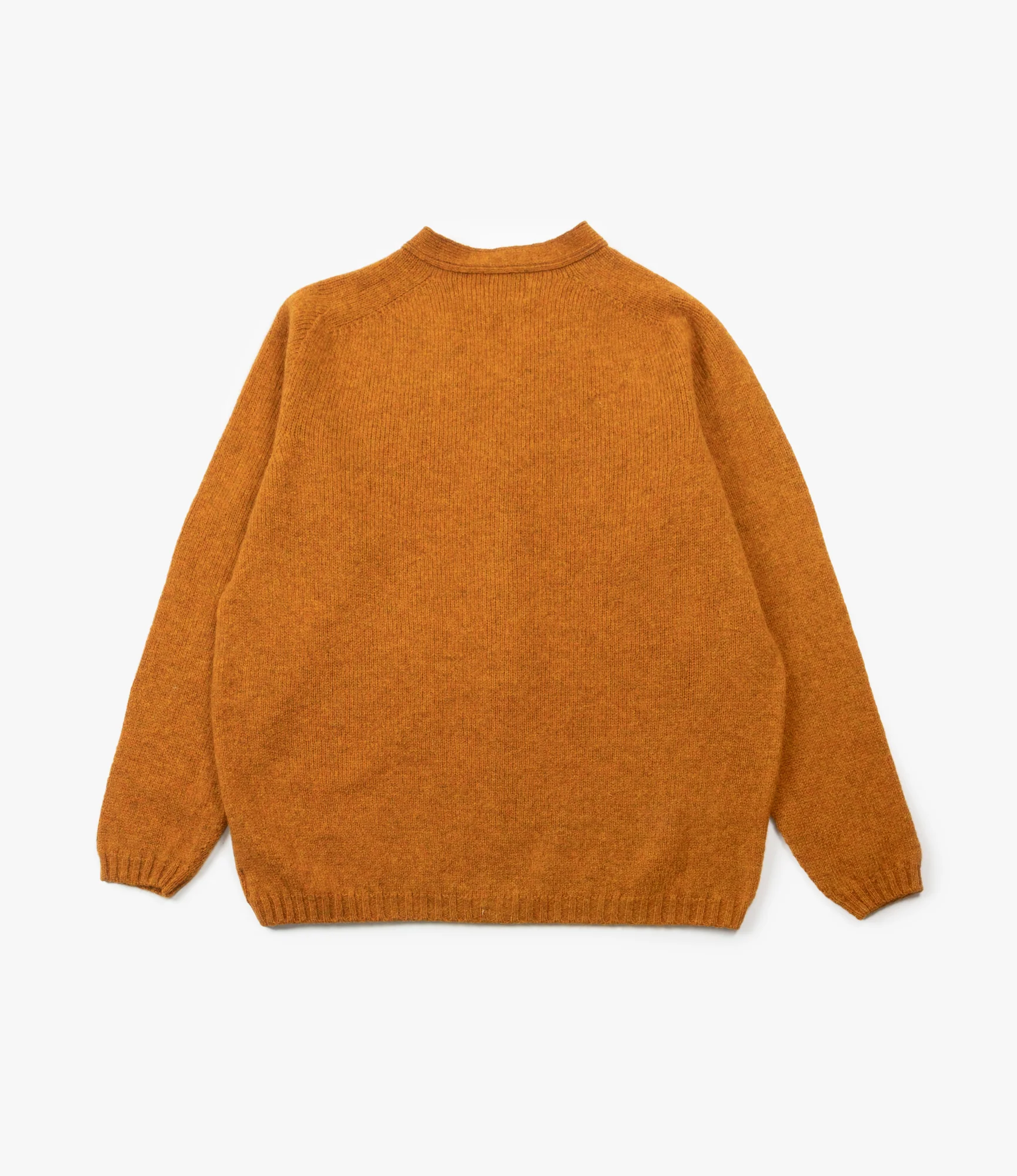 Fisherman Cardigan – Orange Shetland Wool - Image 6