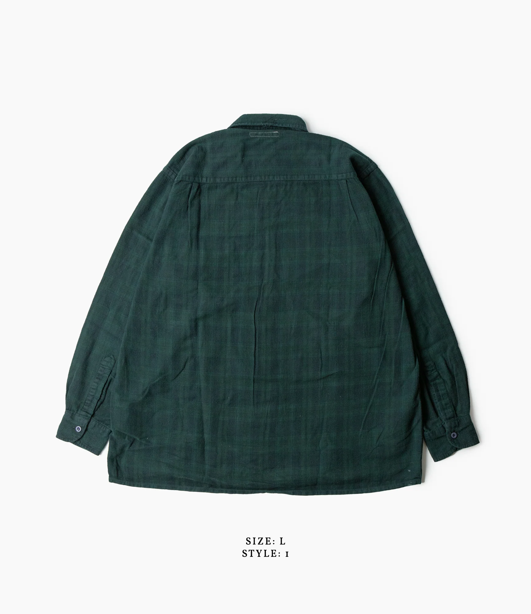 Ribbon Shirt – Green Overdyed Flannel - Image 4