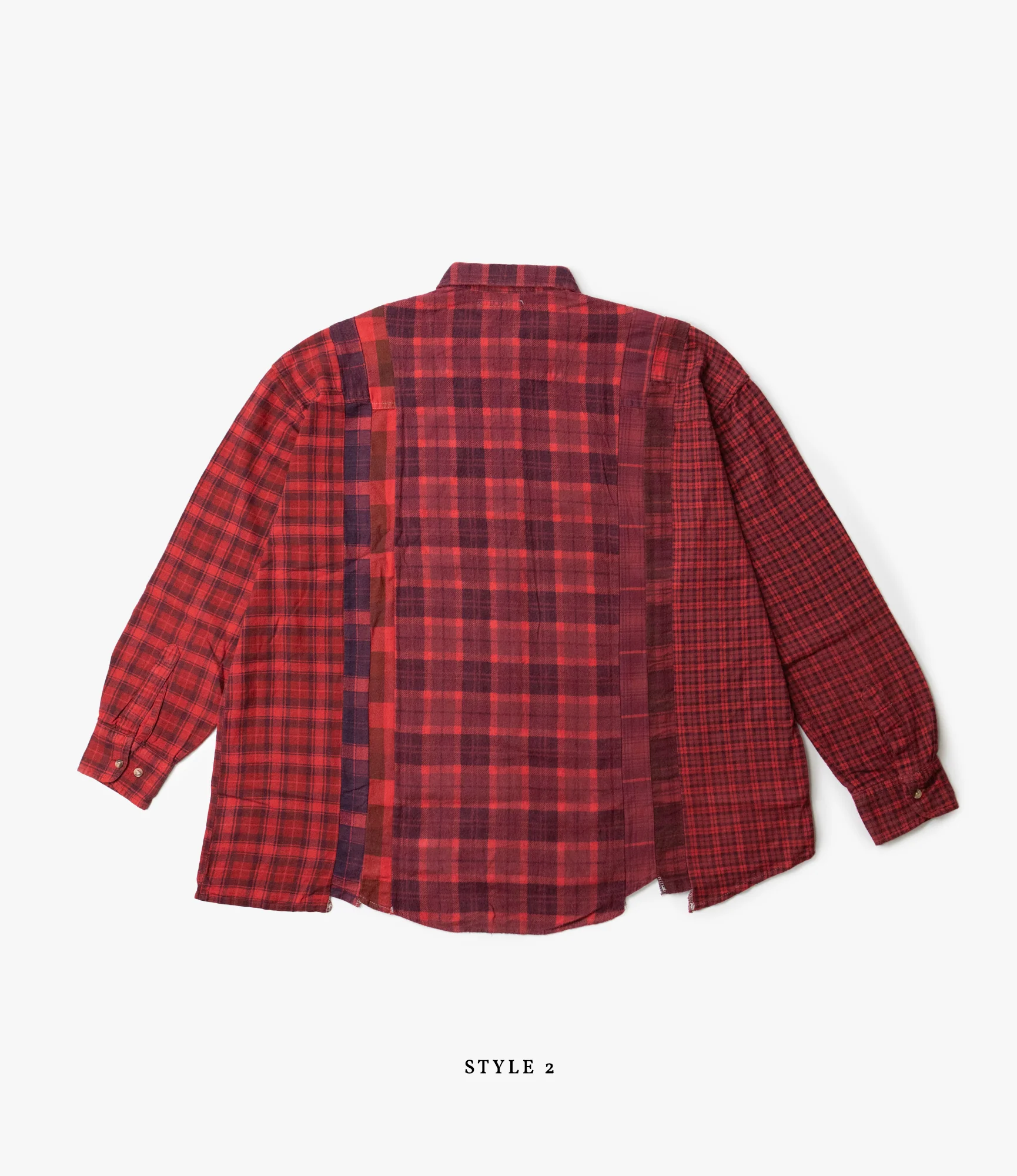 Wide 7 Cuts Shirt – Red Overdyed Flannel - Image 4