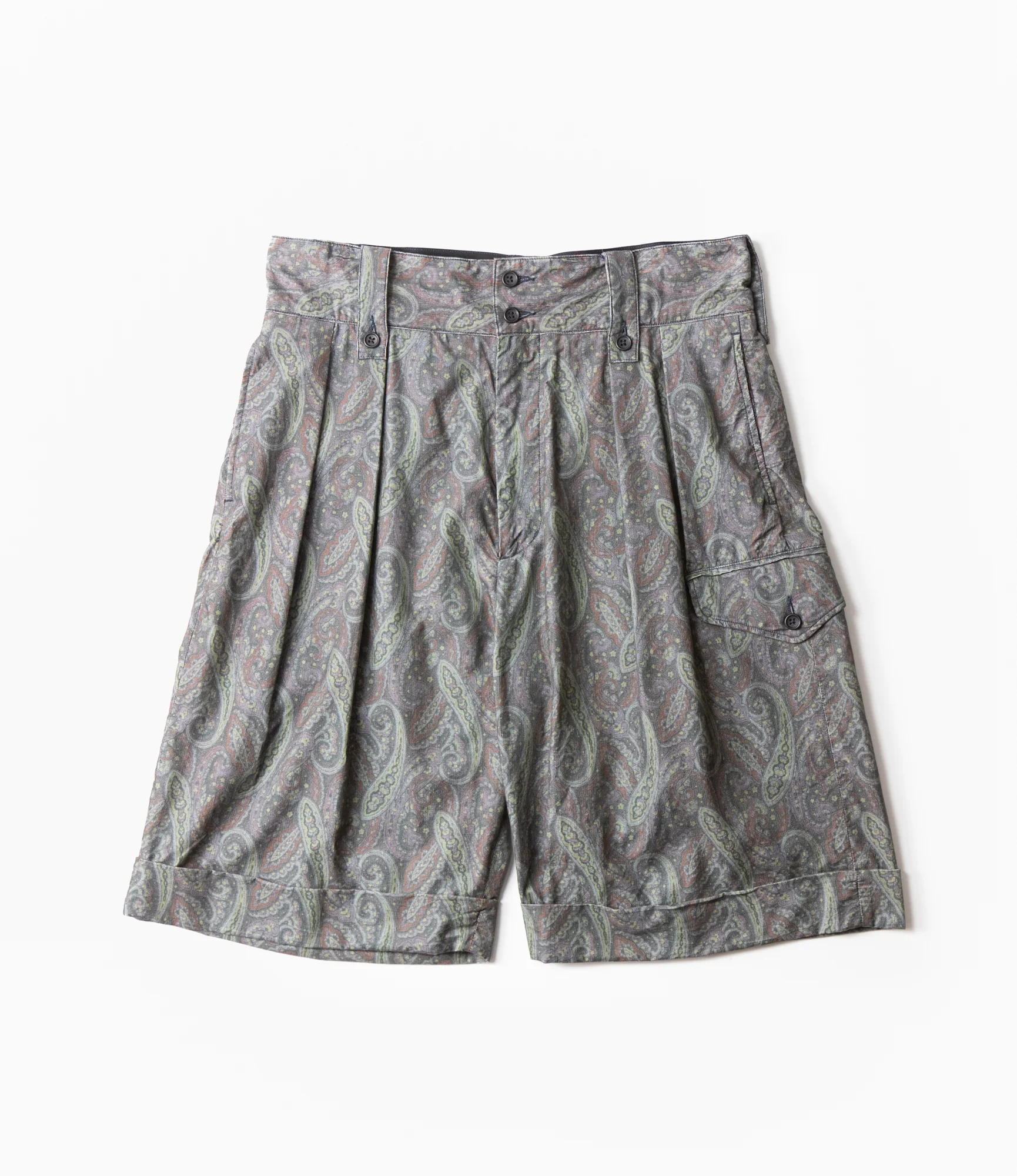 Gurkha Short – Charcoal Paisley Corduroy