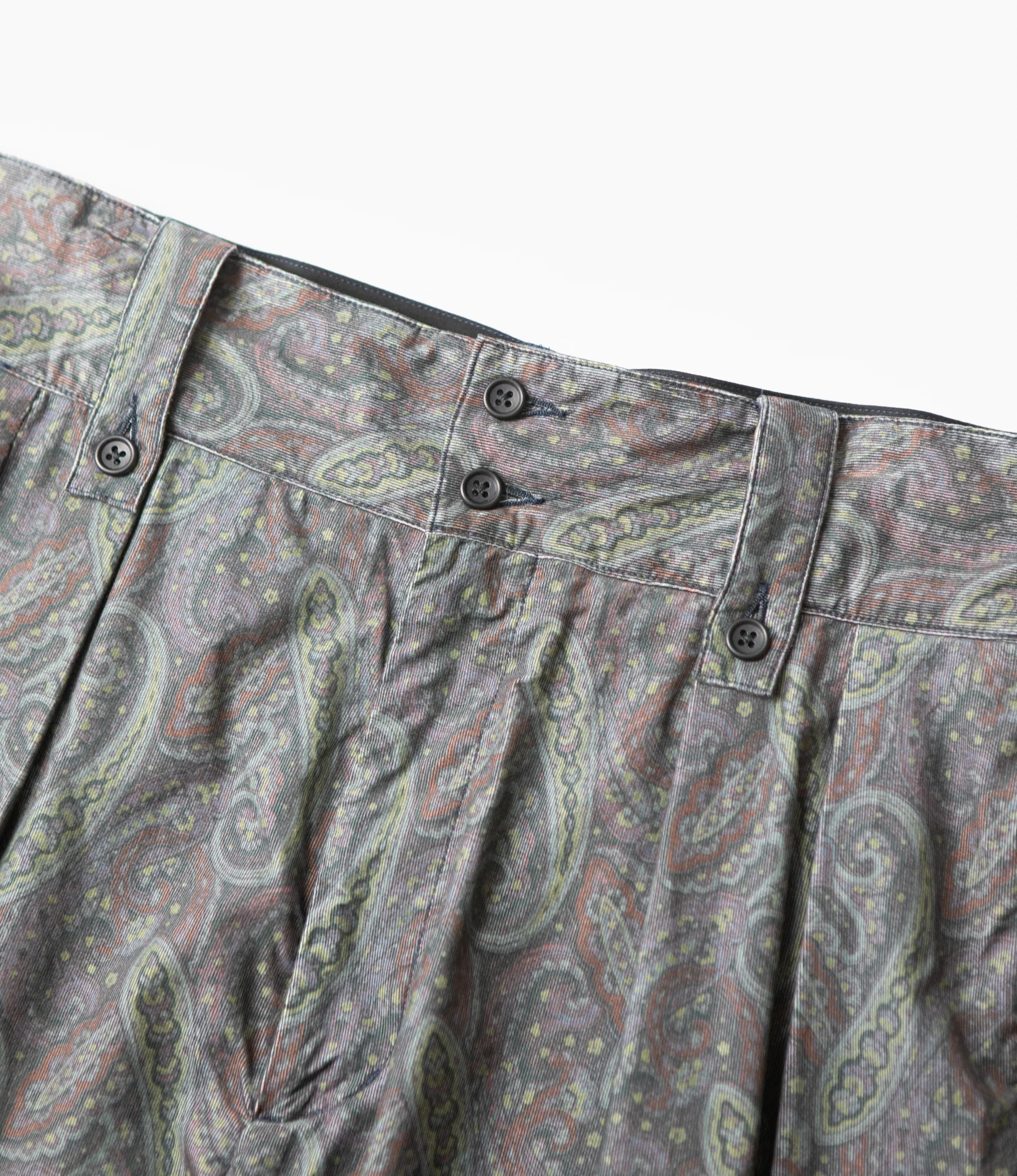 Gurkha Short – Charcoal Paisley Corduroy - Image 2