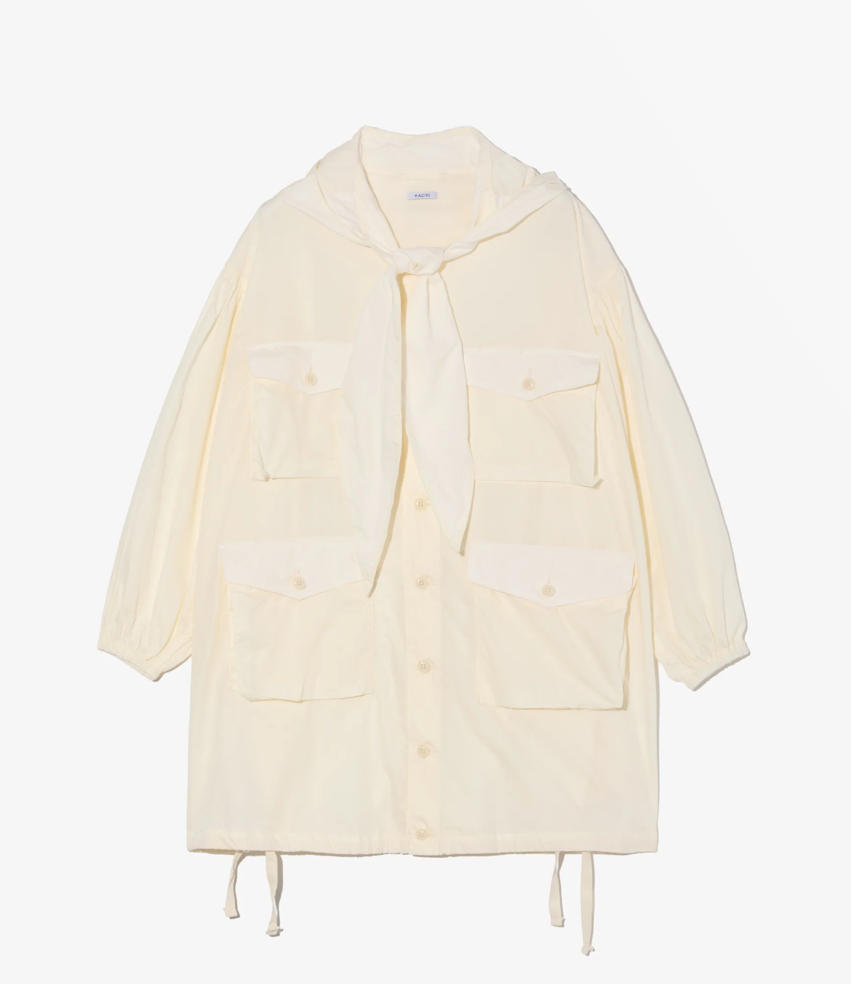 Hooded Field Dress – Ivory 50s Broadcloth