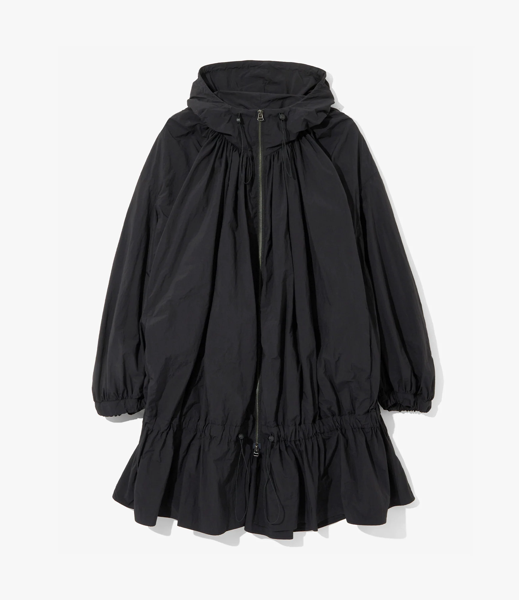 Hooded Zip Coat – Black