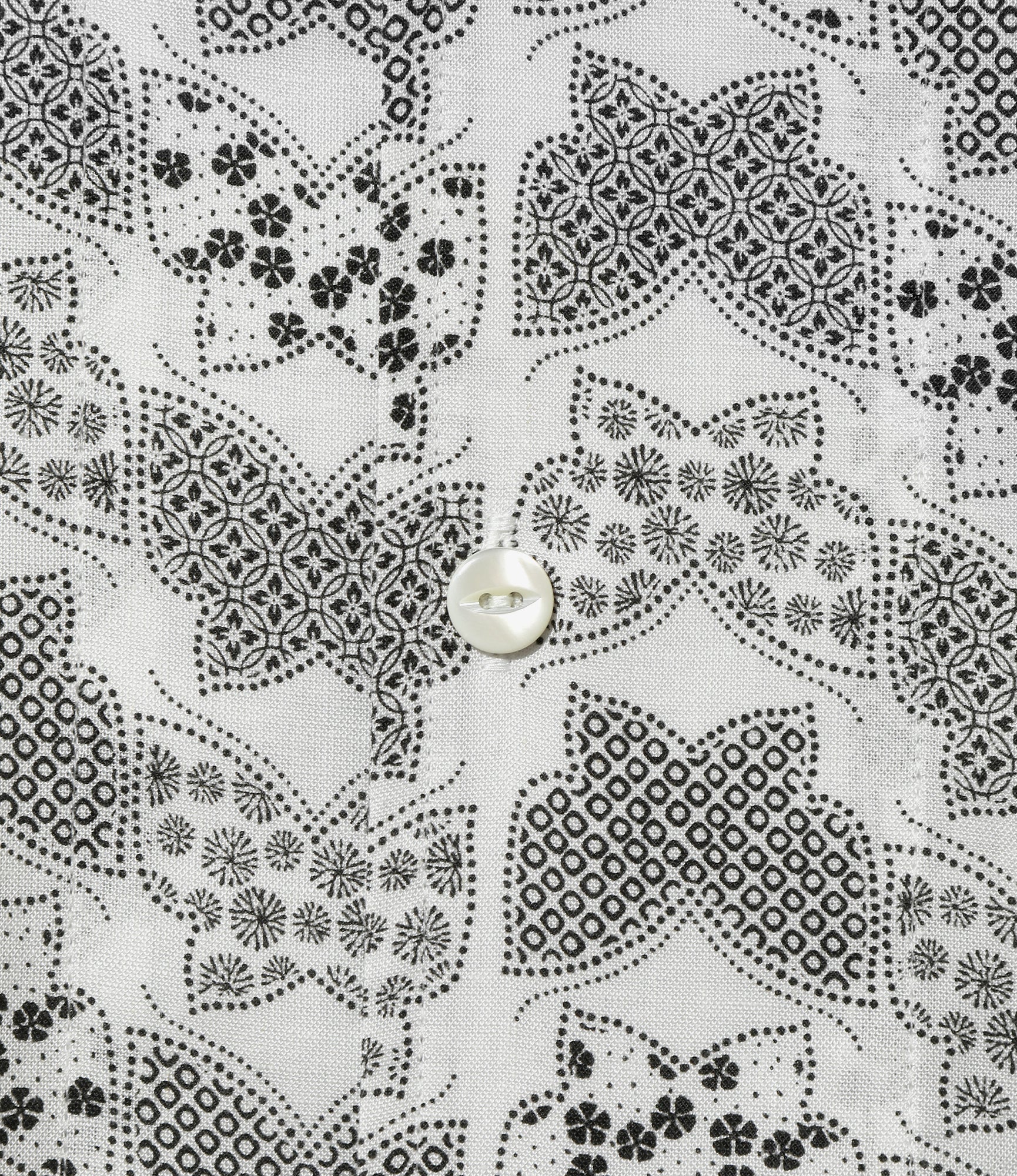 Italian Collar Short Sleeve Shirt – White Papillon Komon Print - Image 6