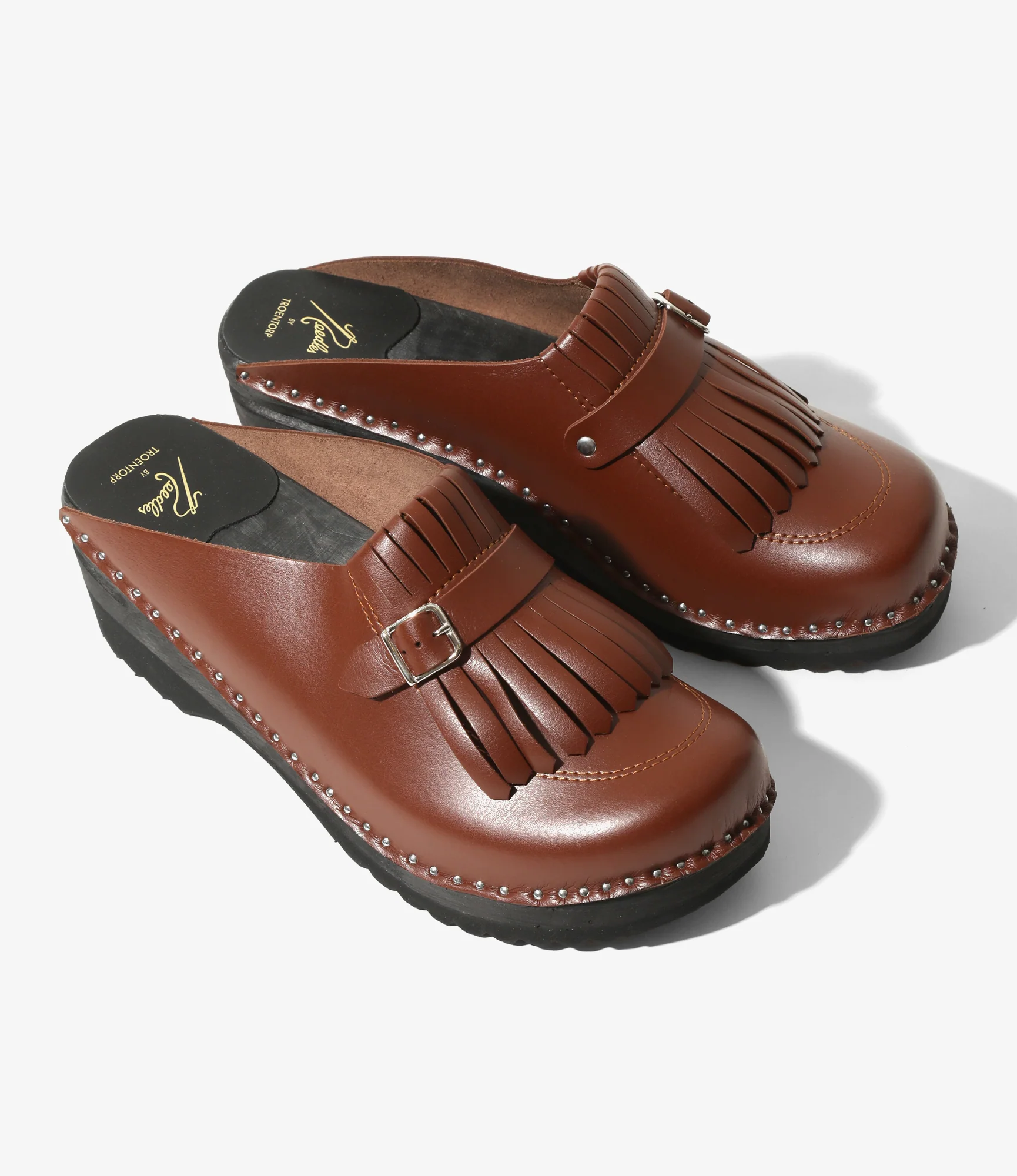 Kilt & Strap Clog – Brown Leather - Image 3