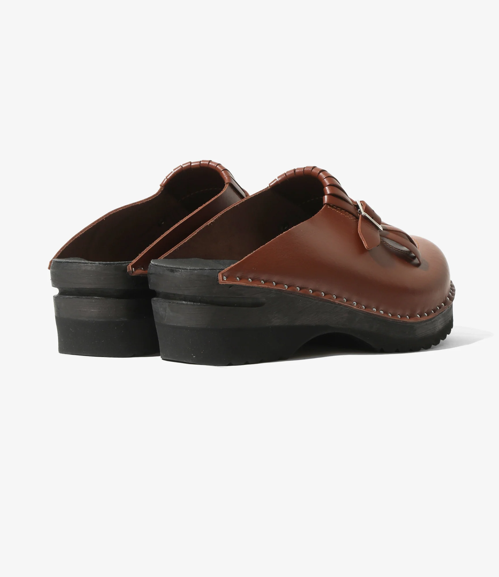 Kilt & Strap Clog – Brown Leather - Image 4
