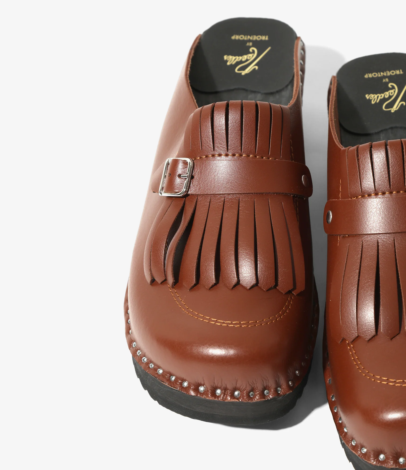 Kilt & Strap Clog – Brown Leather - Image 6