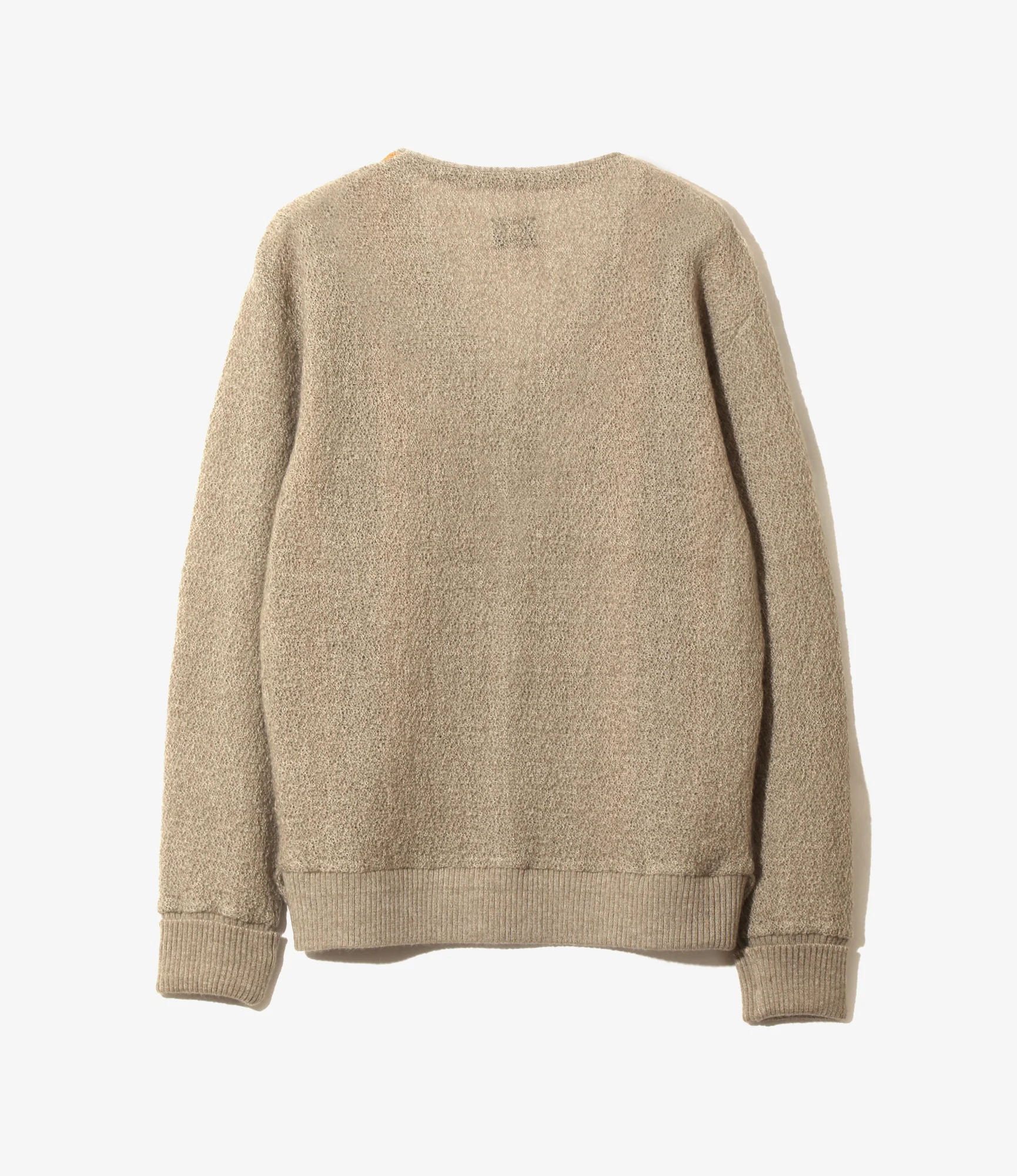 Knit Cardigan – Taupe Stripe Woven Crepe - Image 5