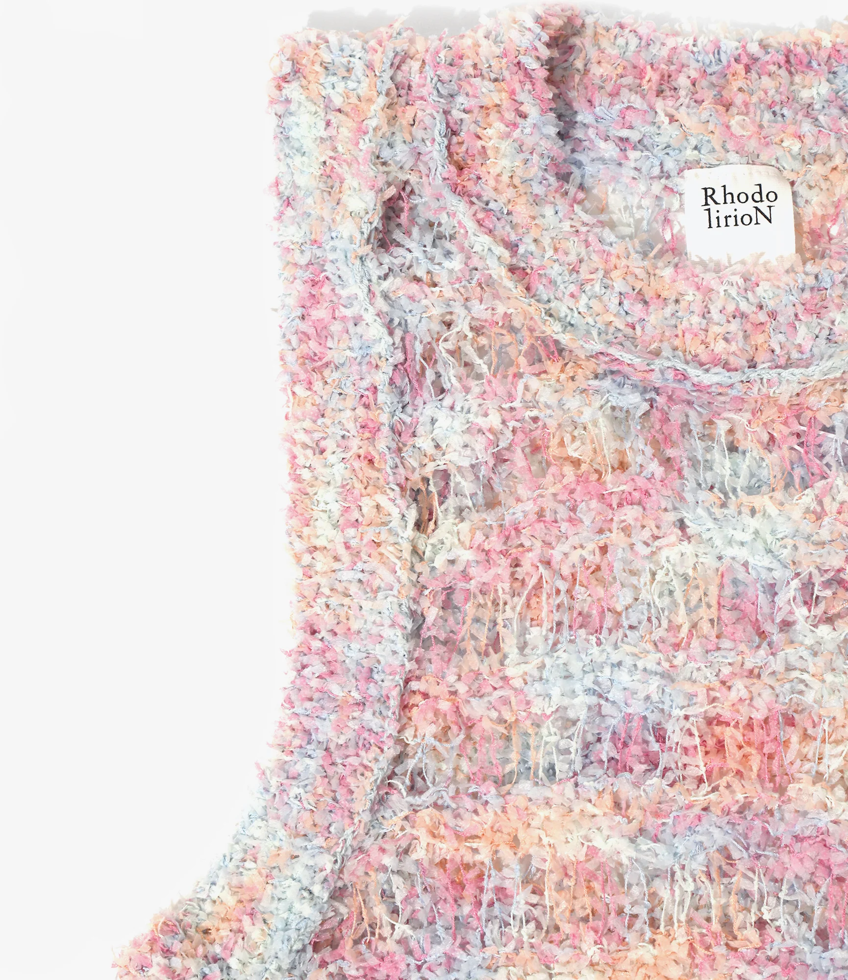 Knit Vest – Pink/Blue Fancy Yarn - Image 2