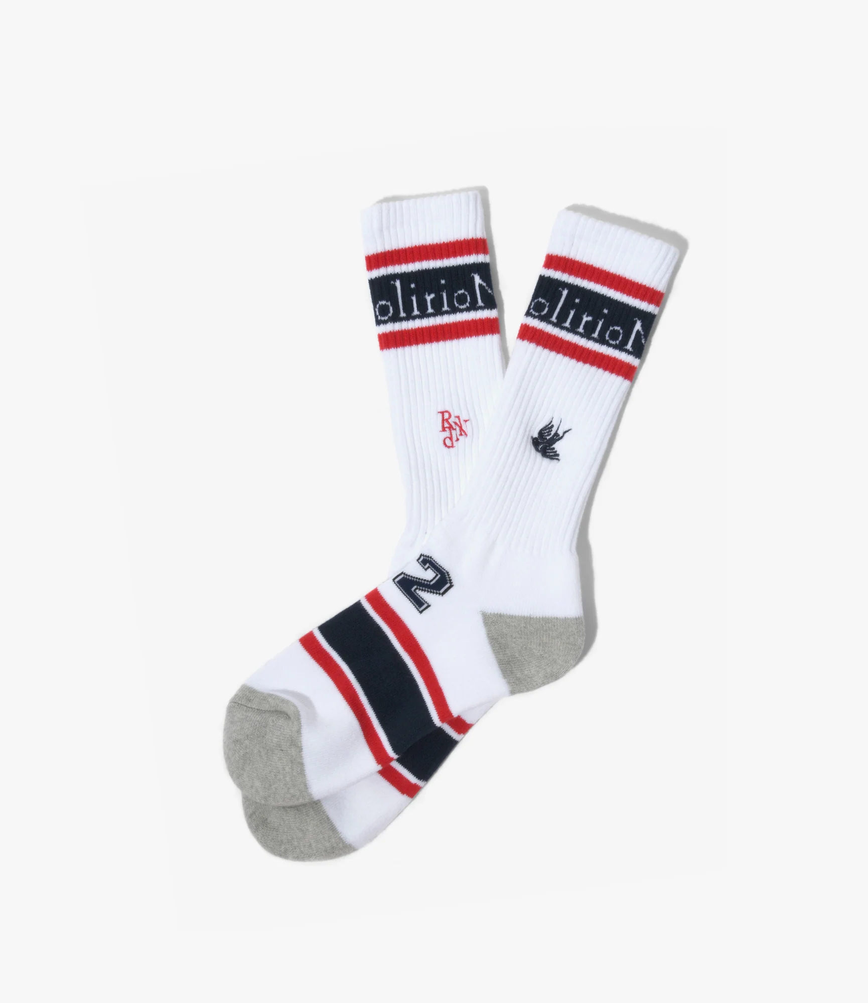Line & Number Socks – White