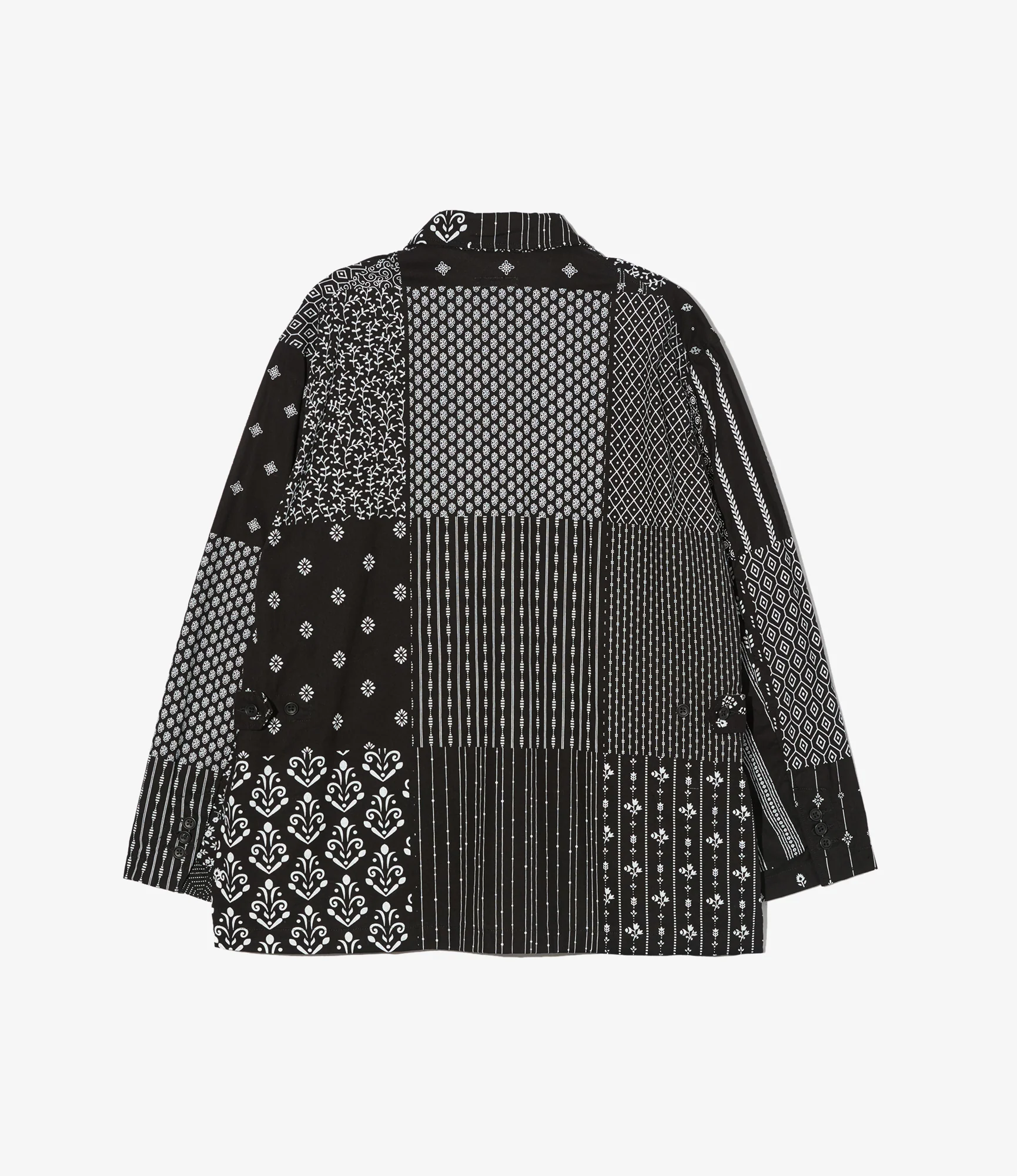 Loiter Jacket – Black/White Patchwork Print - Image 2