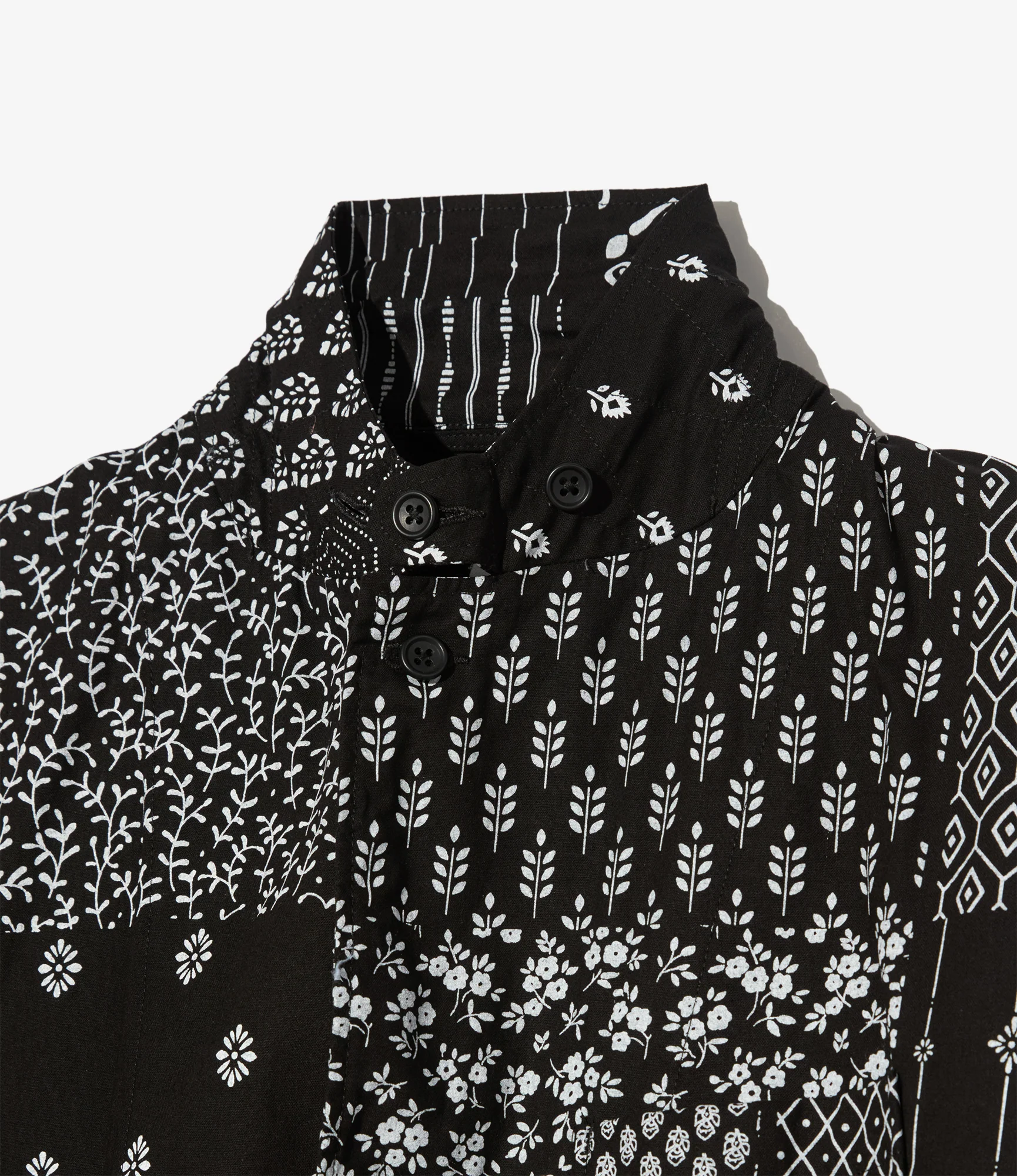 Loiter Jacket – Black/White Patchwork Print - Image 3