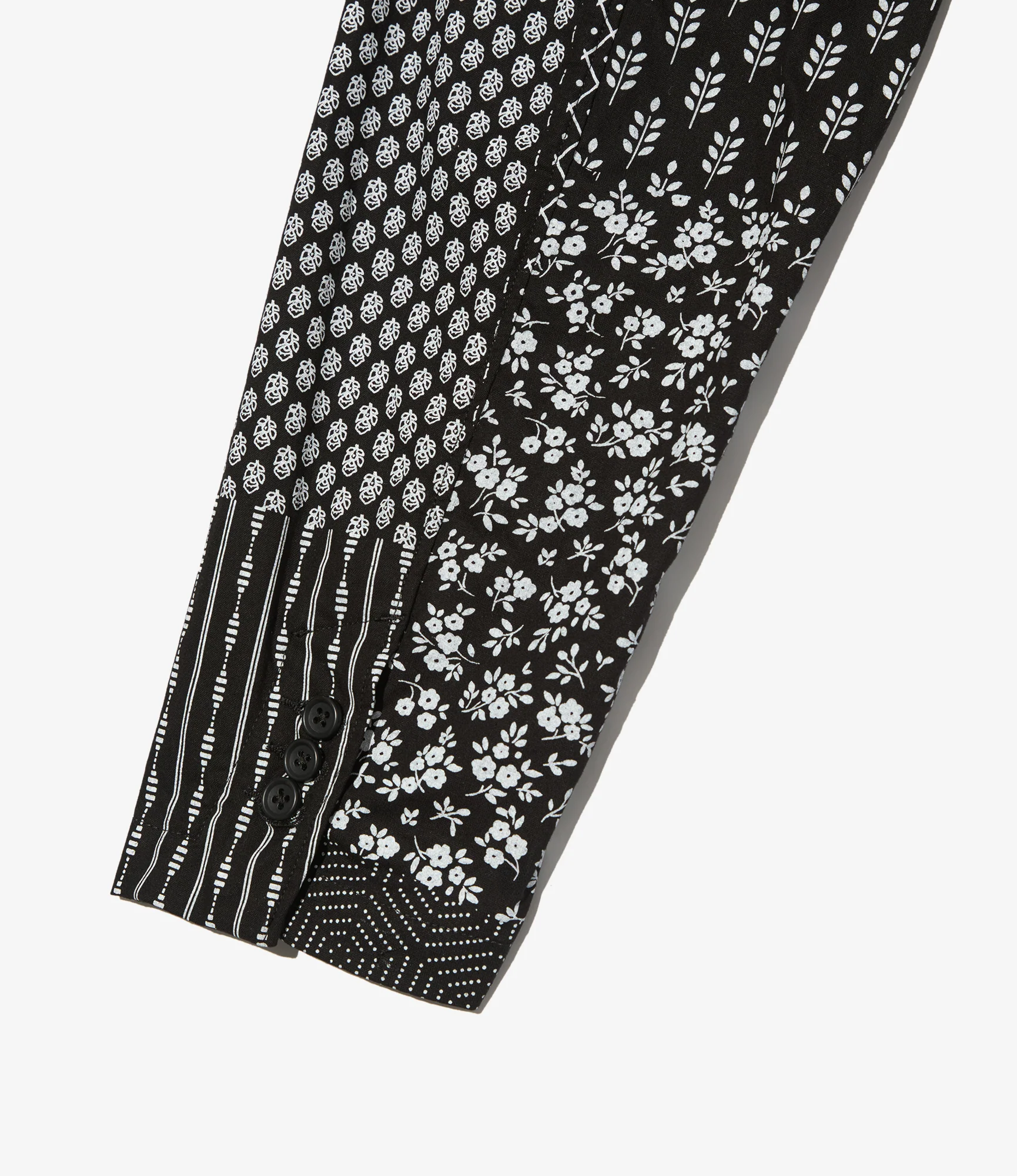 Loiter Jacket – Black/White Patchwork Print - Image 4