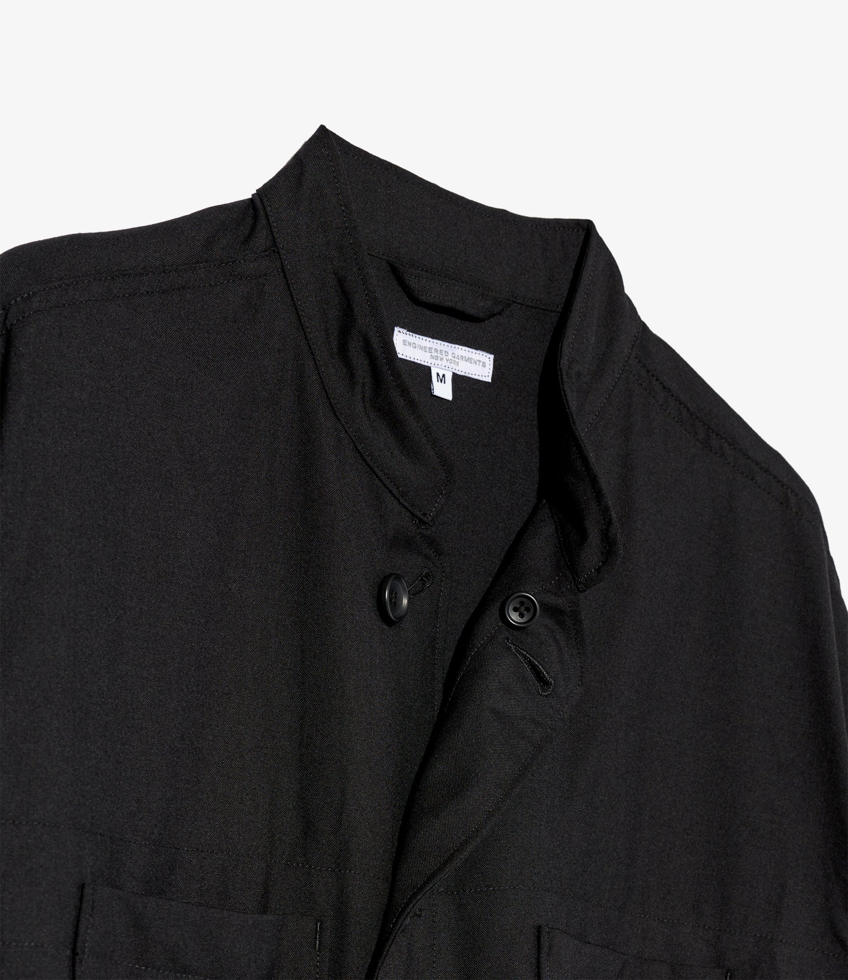 Long Dayton Shirt – Black Tropical Wool - Image 3