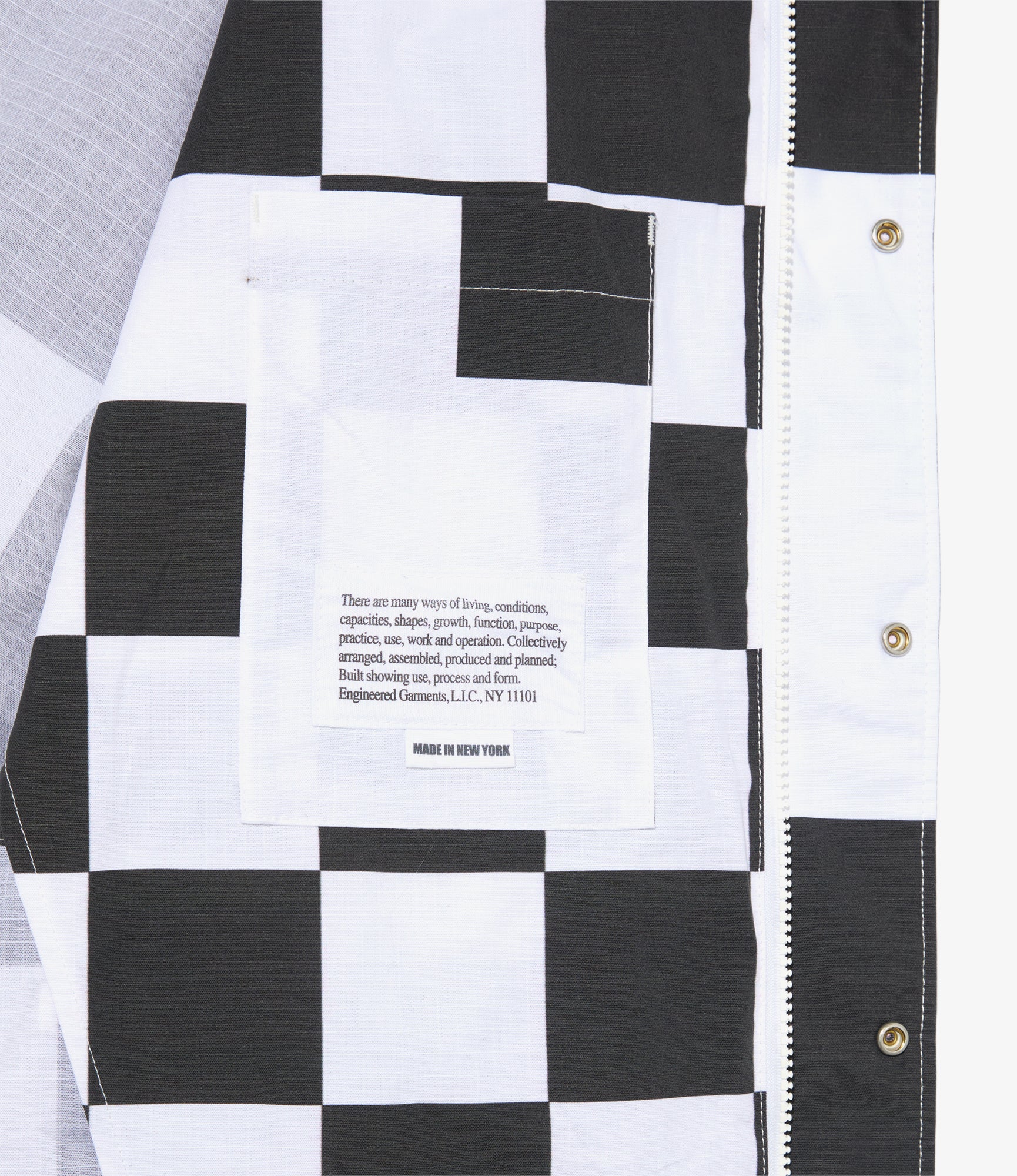 Lt Parka – White/Black Checker Print Ripstop - Image 3