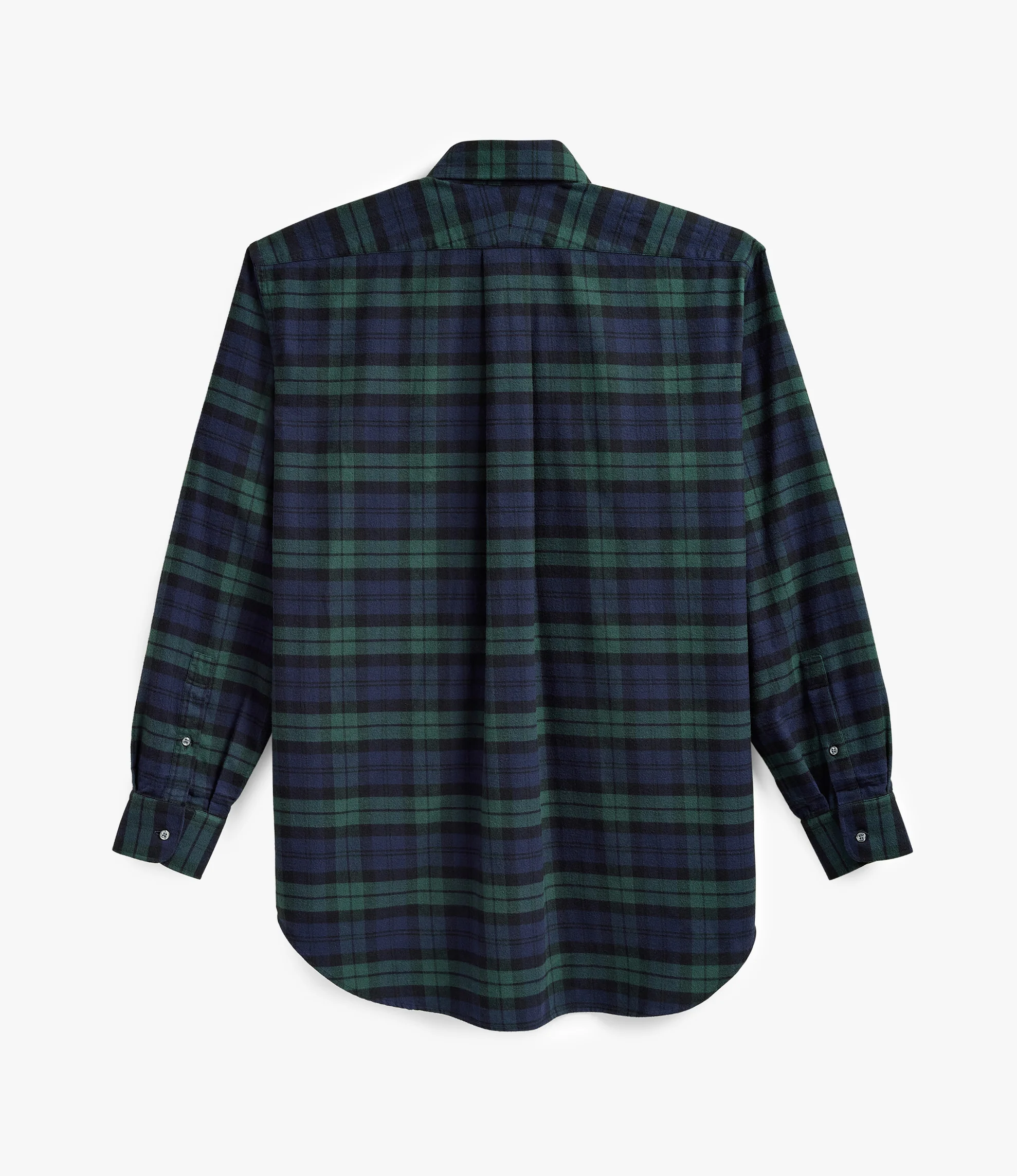 Oversized Round Collar Pinhole Shirt – Blackwatch Flannel - Image 3