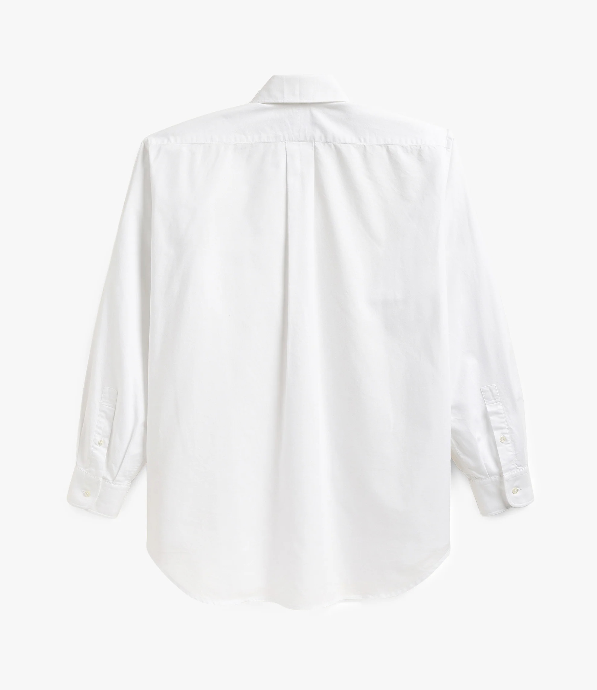 Oversized Round Collar Pinhole Shirt – White Oxford - Image 3