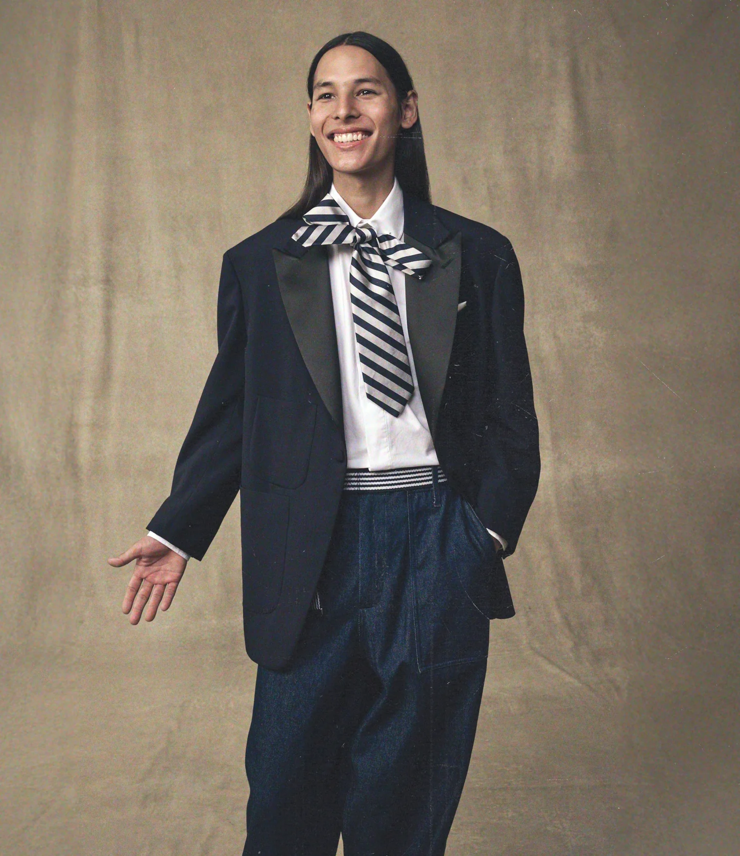 Oversized Tux Jacket – Navy Wool - Image 6