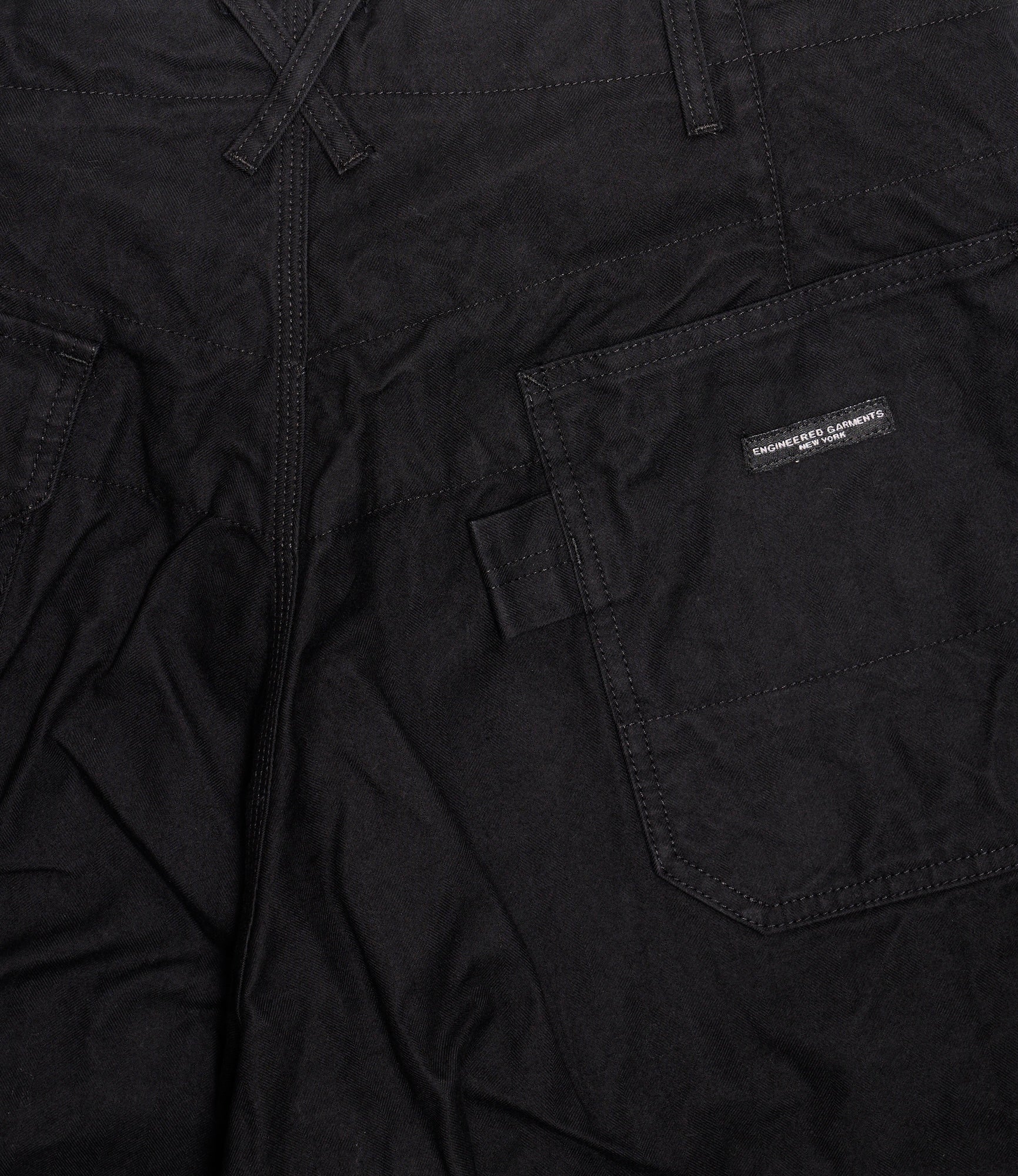 Painter Pant – Black Brushed Herringbone Cotton - Image 3
