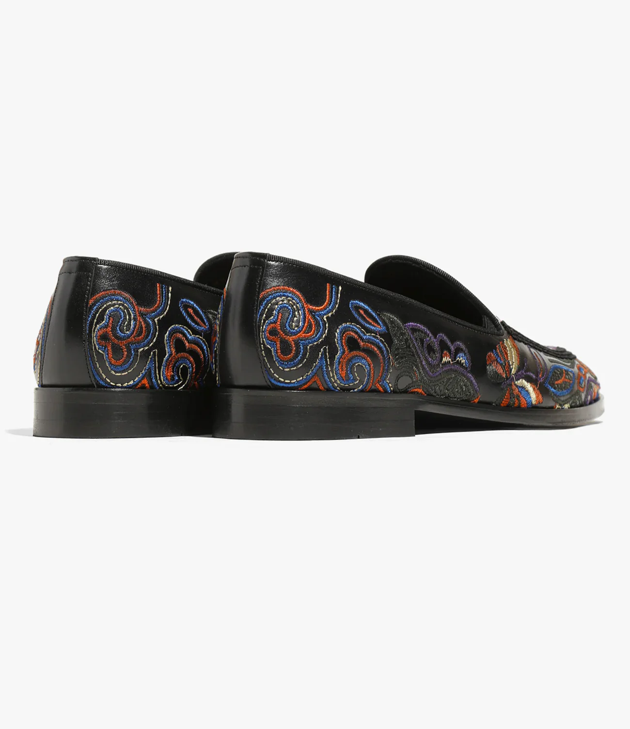 Papillon Embroidered Slip-On – Black Leather - Image 5