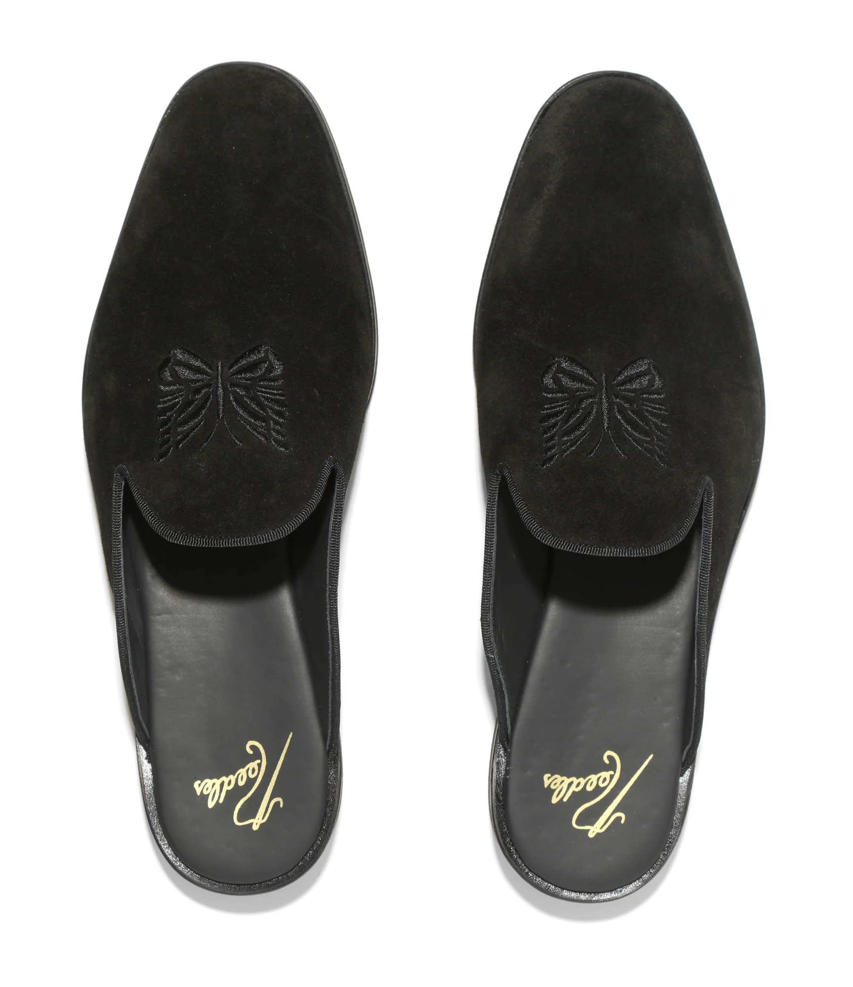 Papillon Embroidered Slip-In – Black Suede - Image 3