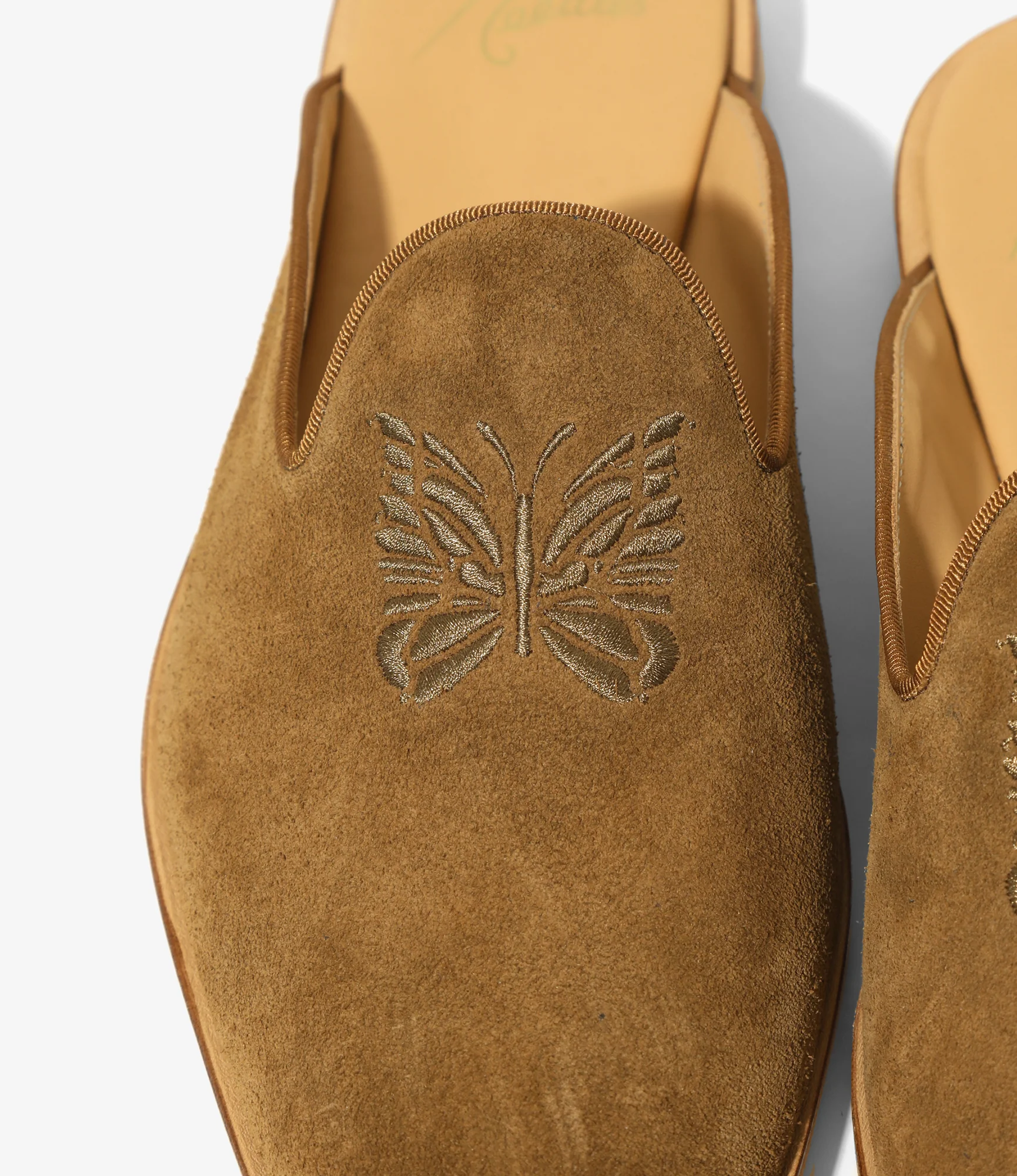 Papillon Embroidered Slip-In – Brown Suede - Image 4