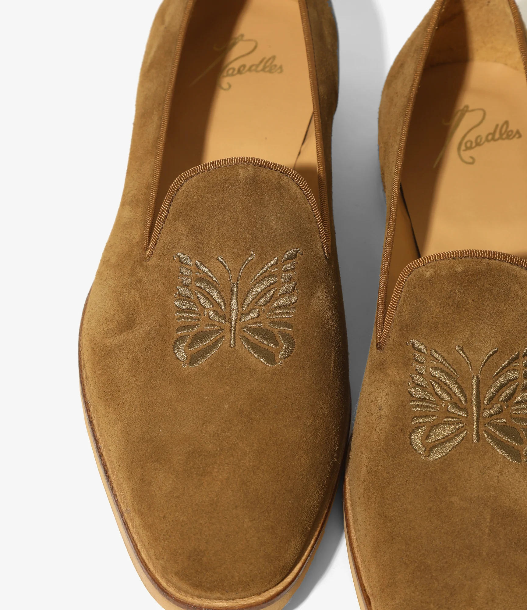 Papillon Embroidered Slip-On – Brown Suede - Image 4