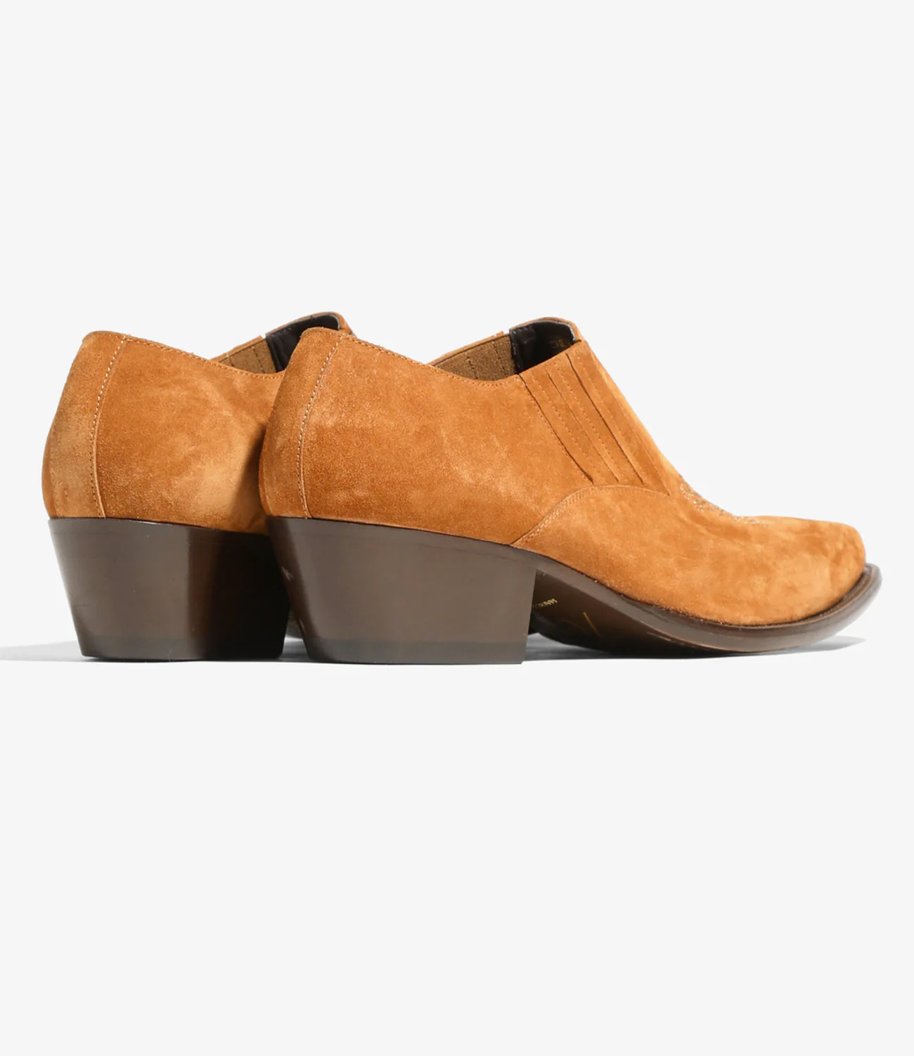 Papillon Stitched Cowboy Shoe – Brown Suede - Image 5