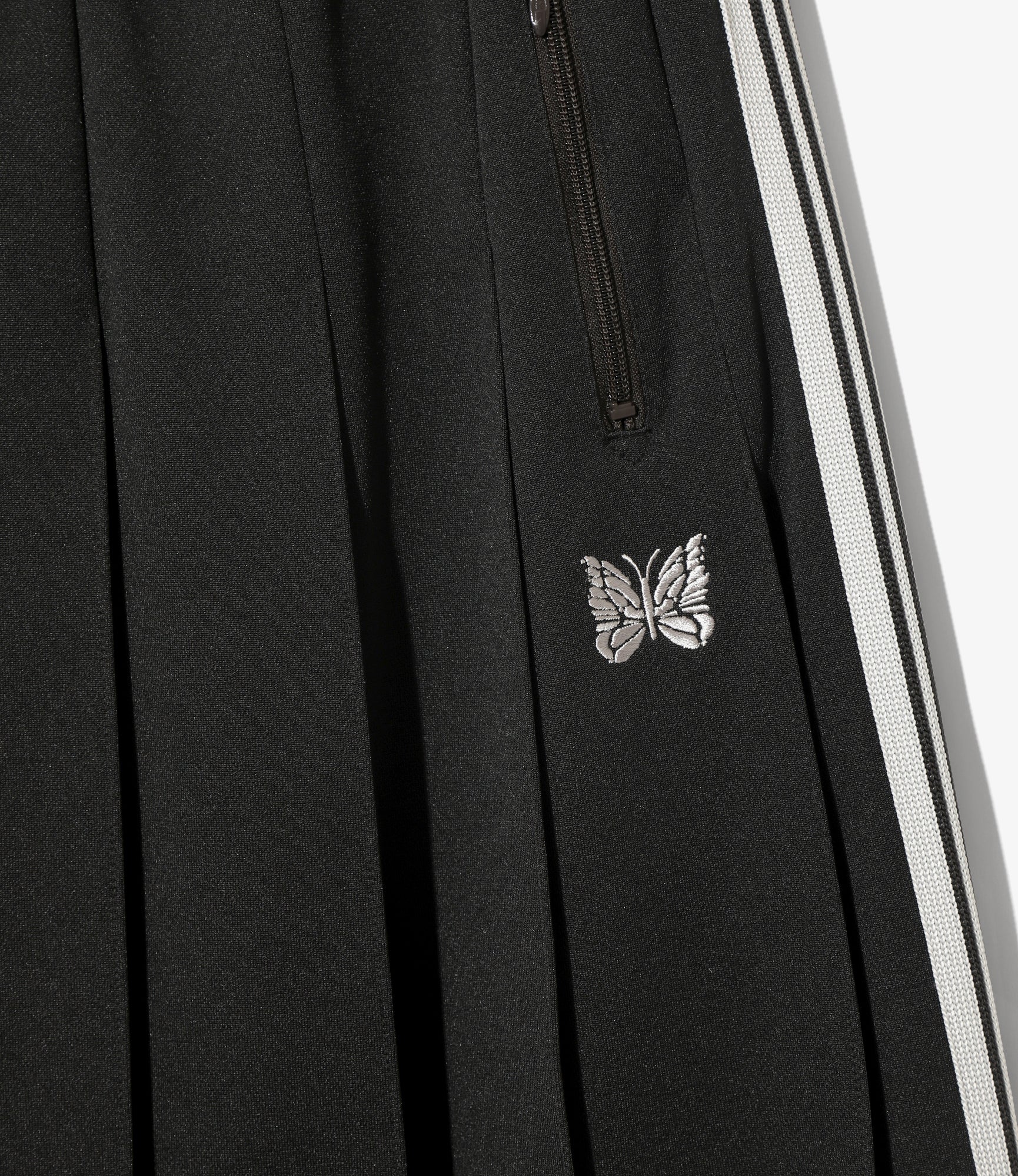 Pleated Track Skirt – Charcoal Poly Smooth - Image 2