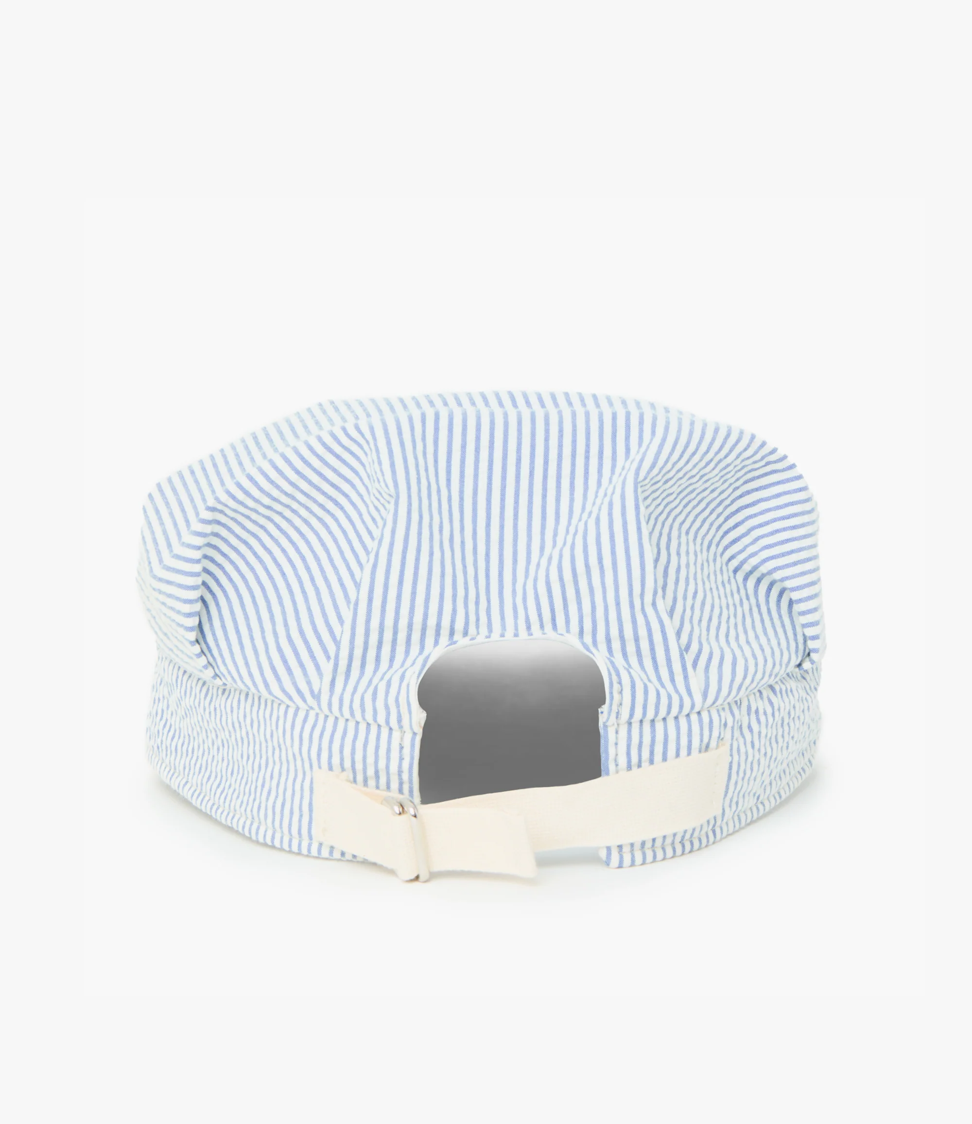 Railroad Cap – Sky Blue Washed Seersucker - Image 3