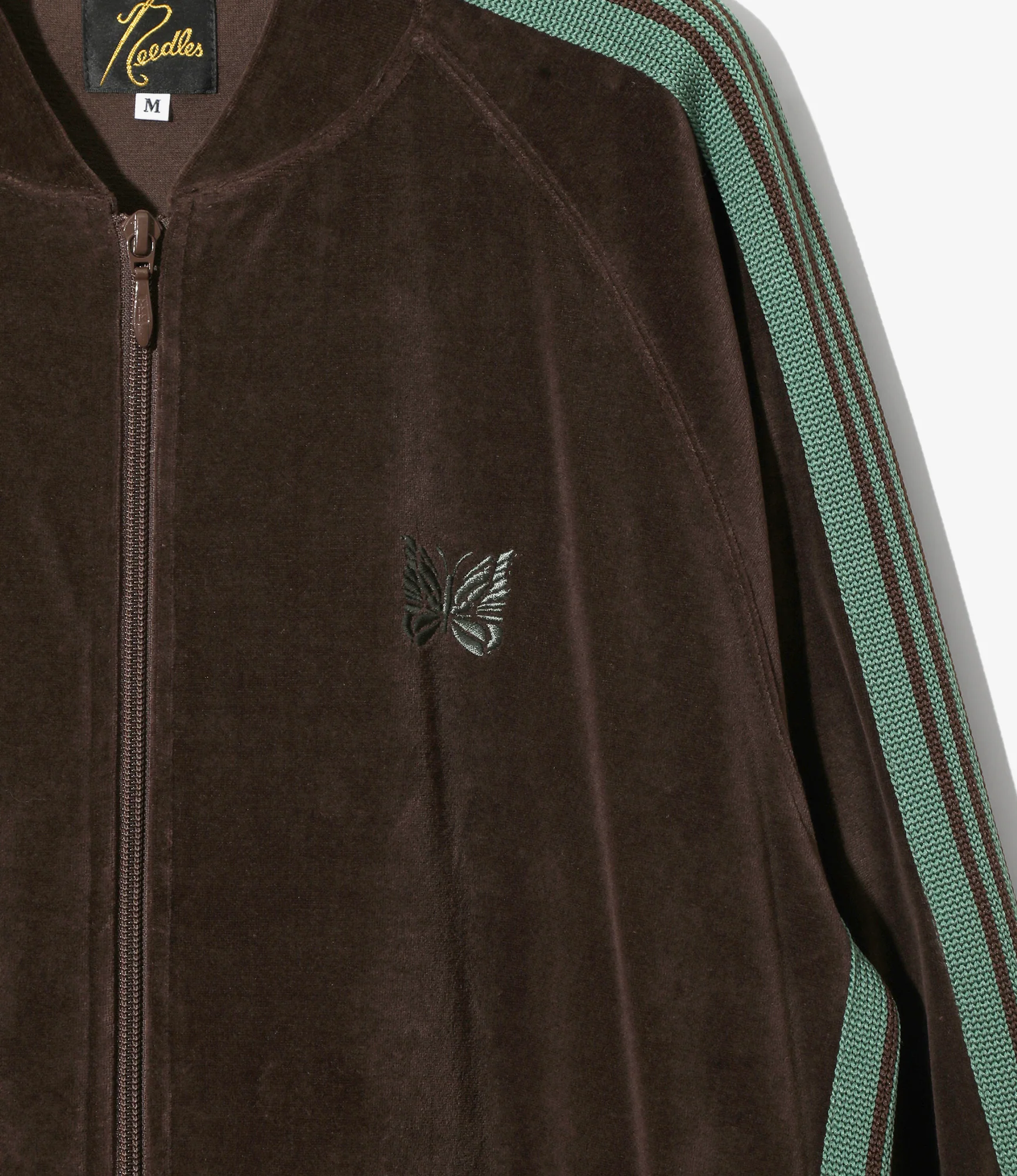 Rib Collar Track Jacket – Brown Velour - Image 2