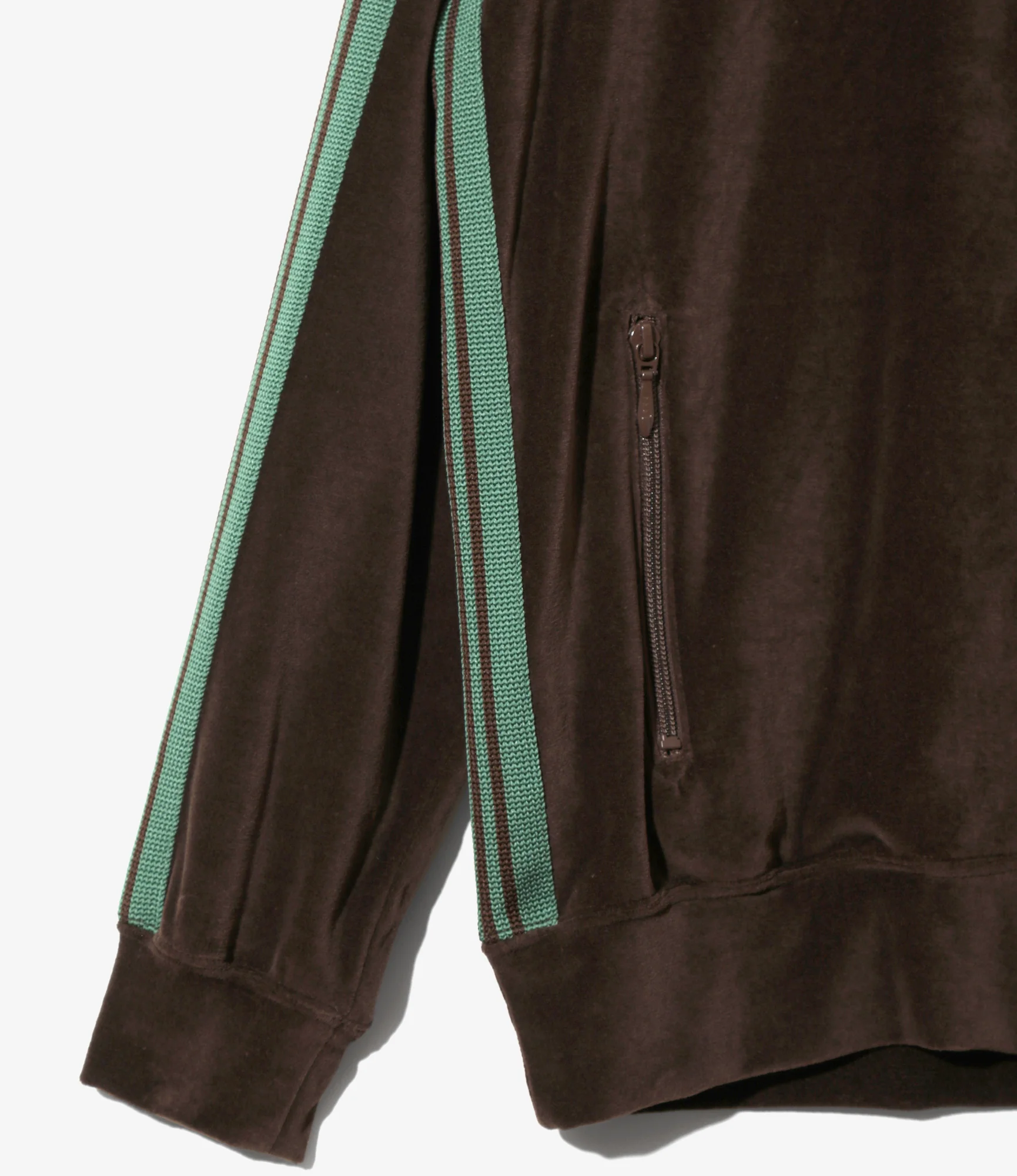 Rib Collar Track Jacket – Brown Velour - Image 3