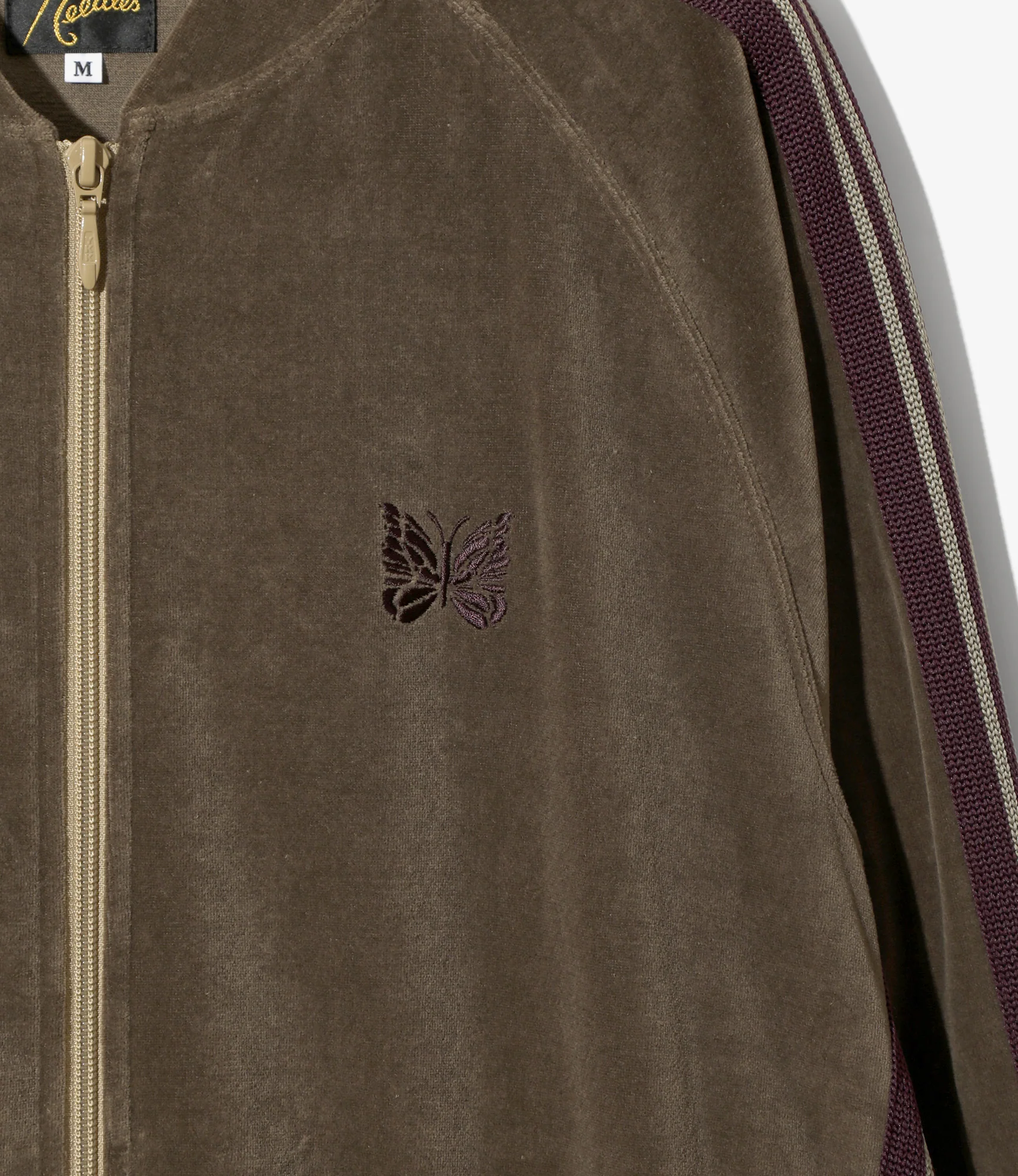 Rib Collar Track Jacket – Taupe Velour - Image 2