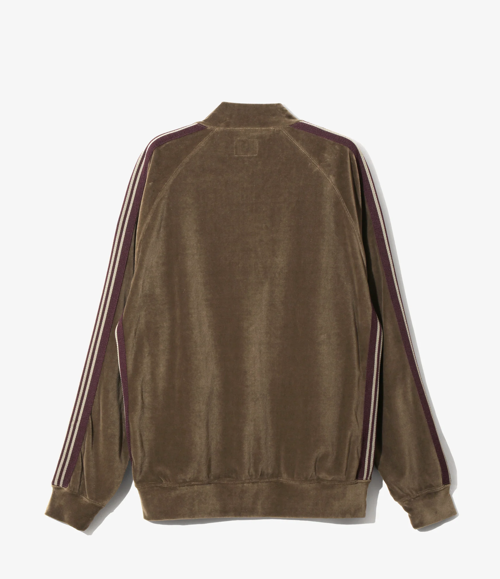 Rib Collar Track Jacket – Taupe Velour - Image 4