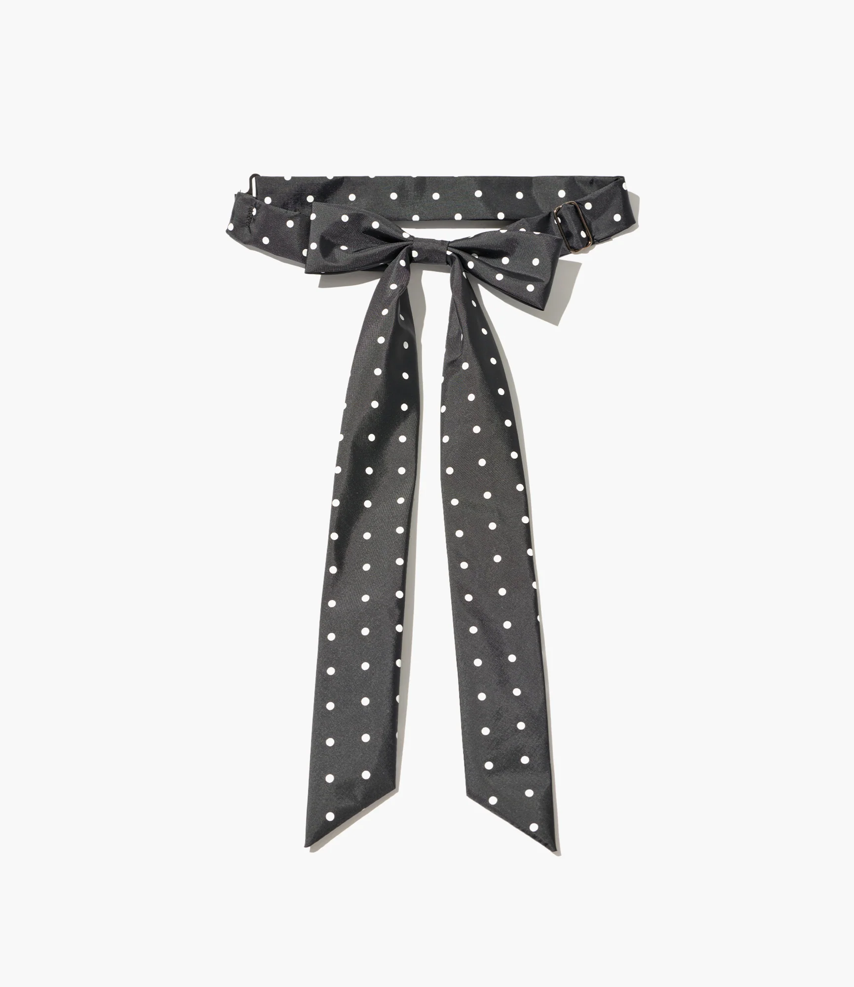 Ribbon Tie – Black Polka Dot Taffeta