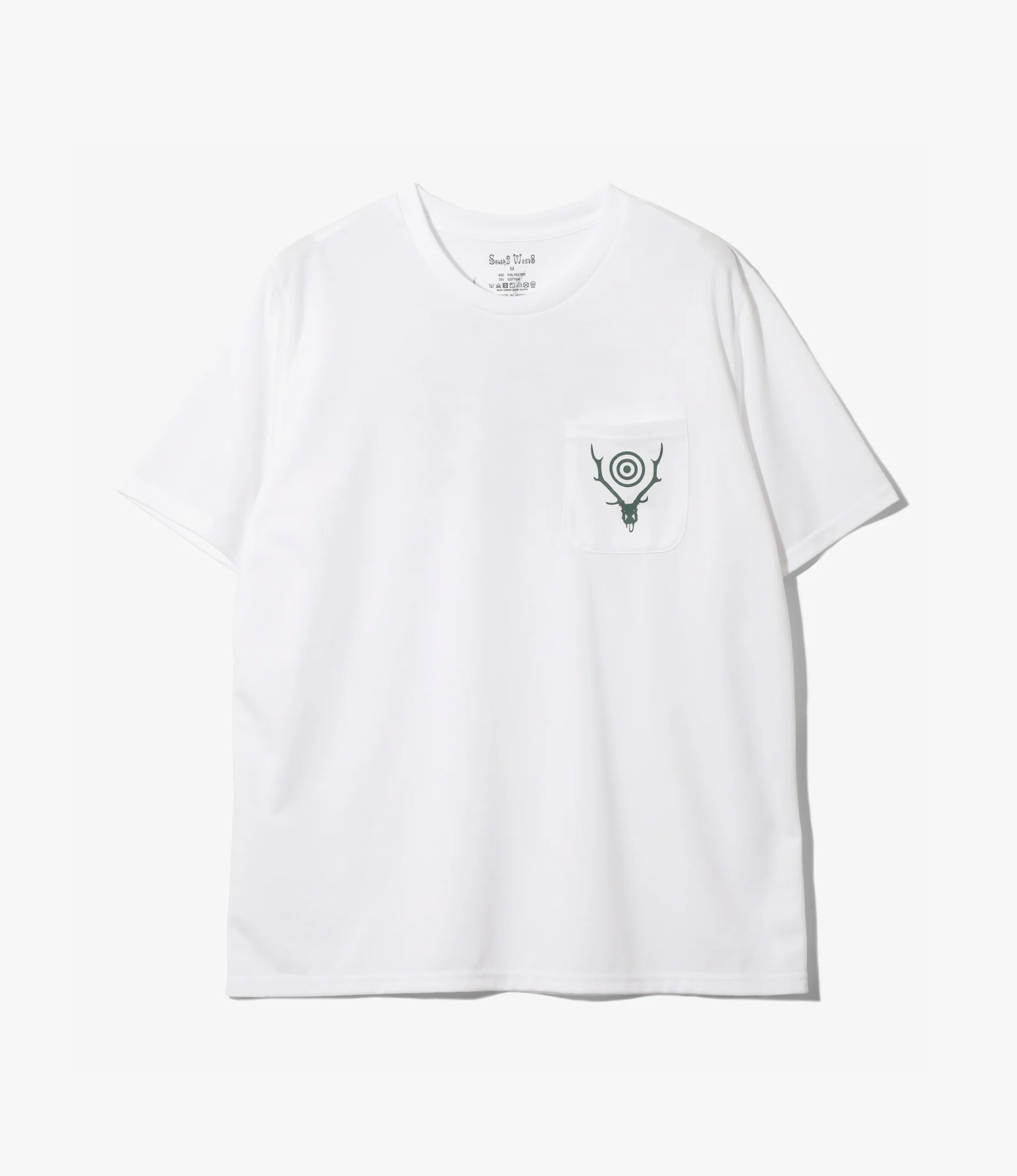 Round Pocket T-Shirt – White 'Circle Horn' Print