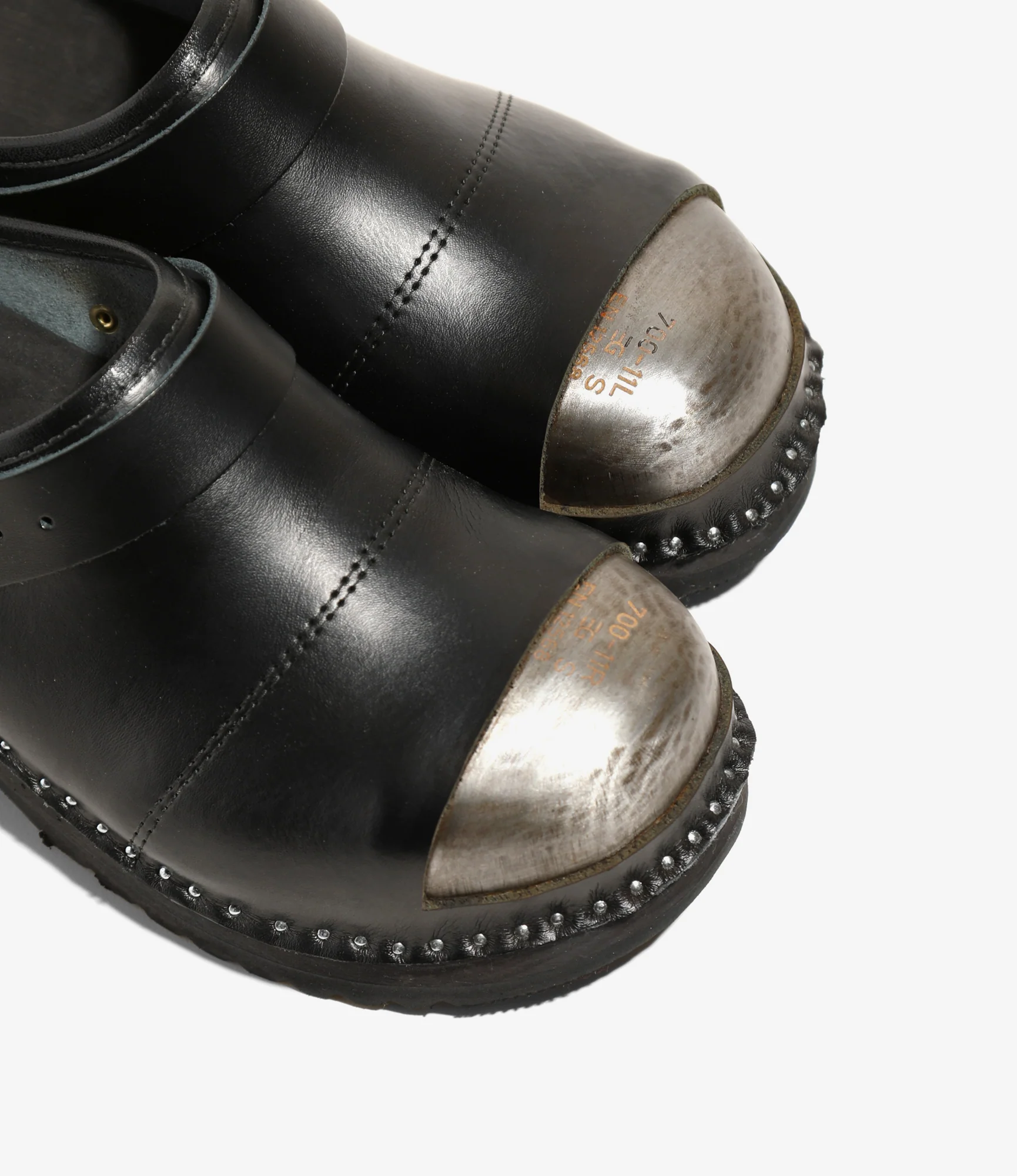 Steel Toe 'Safety' Clog – Black Leather - Image 4