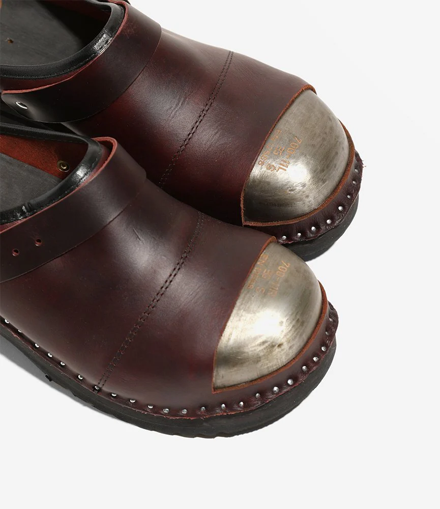 Steel Toe 'Safety' Clog – Bordeaux Leather - Image 4
